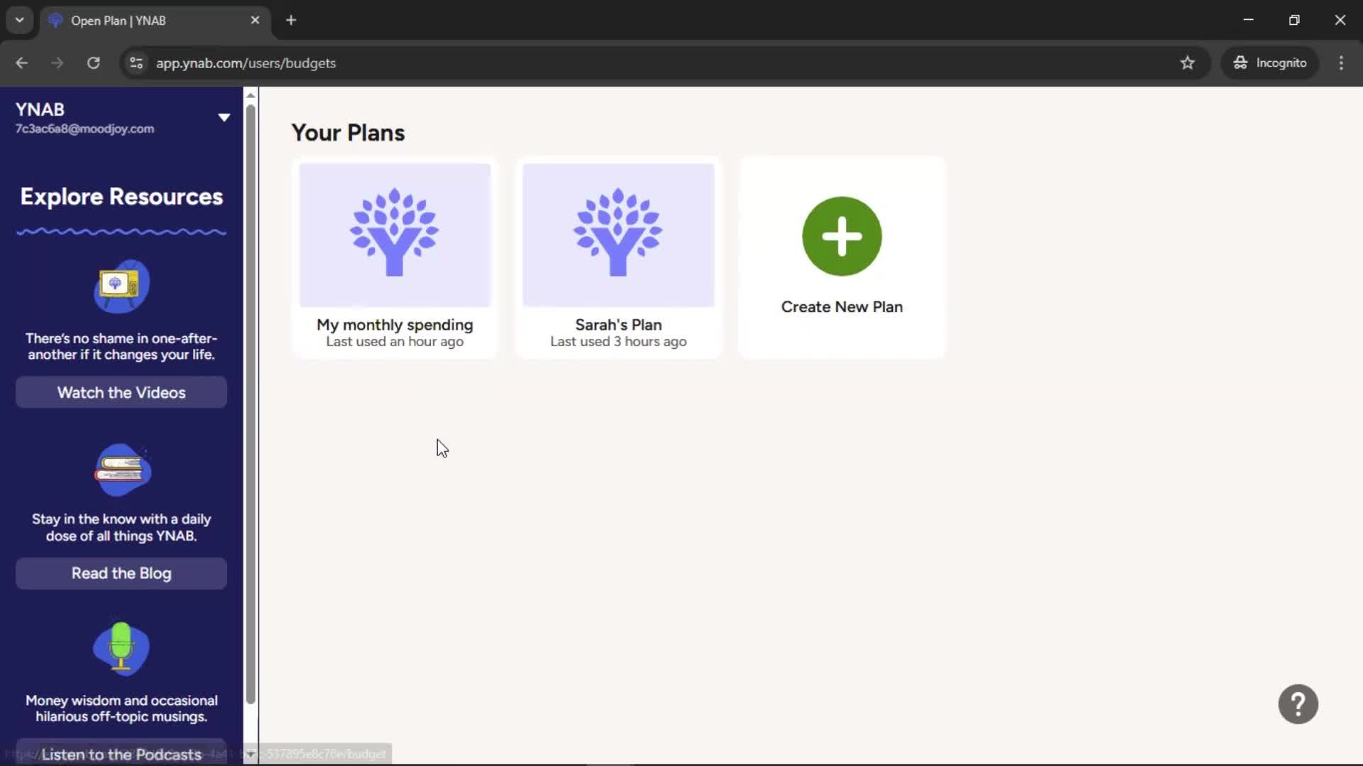 Deleting a plan screenshot