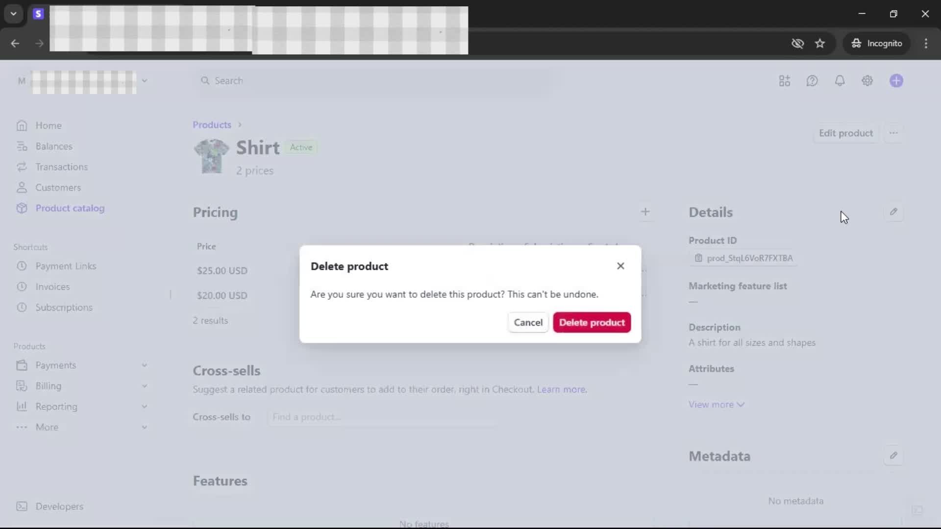 Deleting a product on Stripe video thumbnail