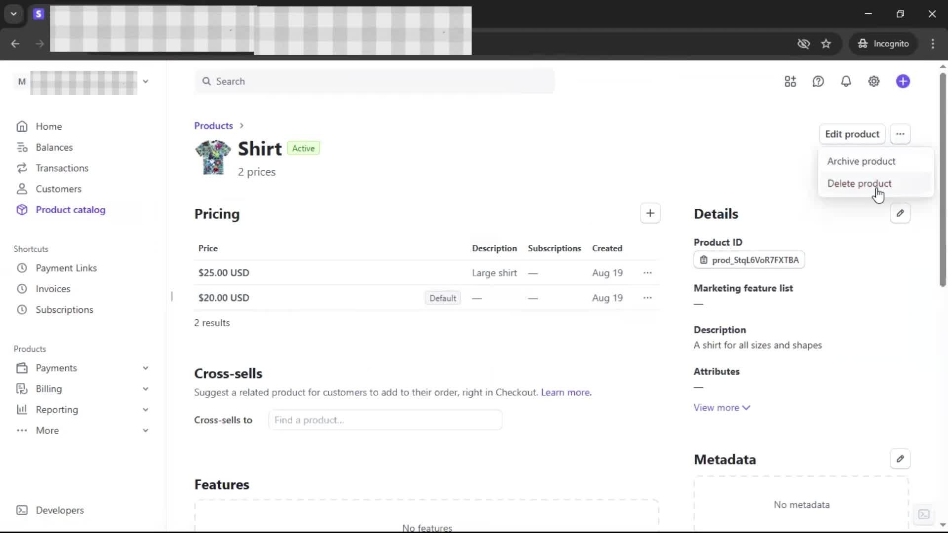 Deleting a product on Stripe video thumbnail