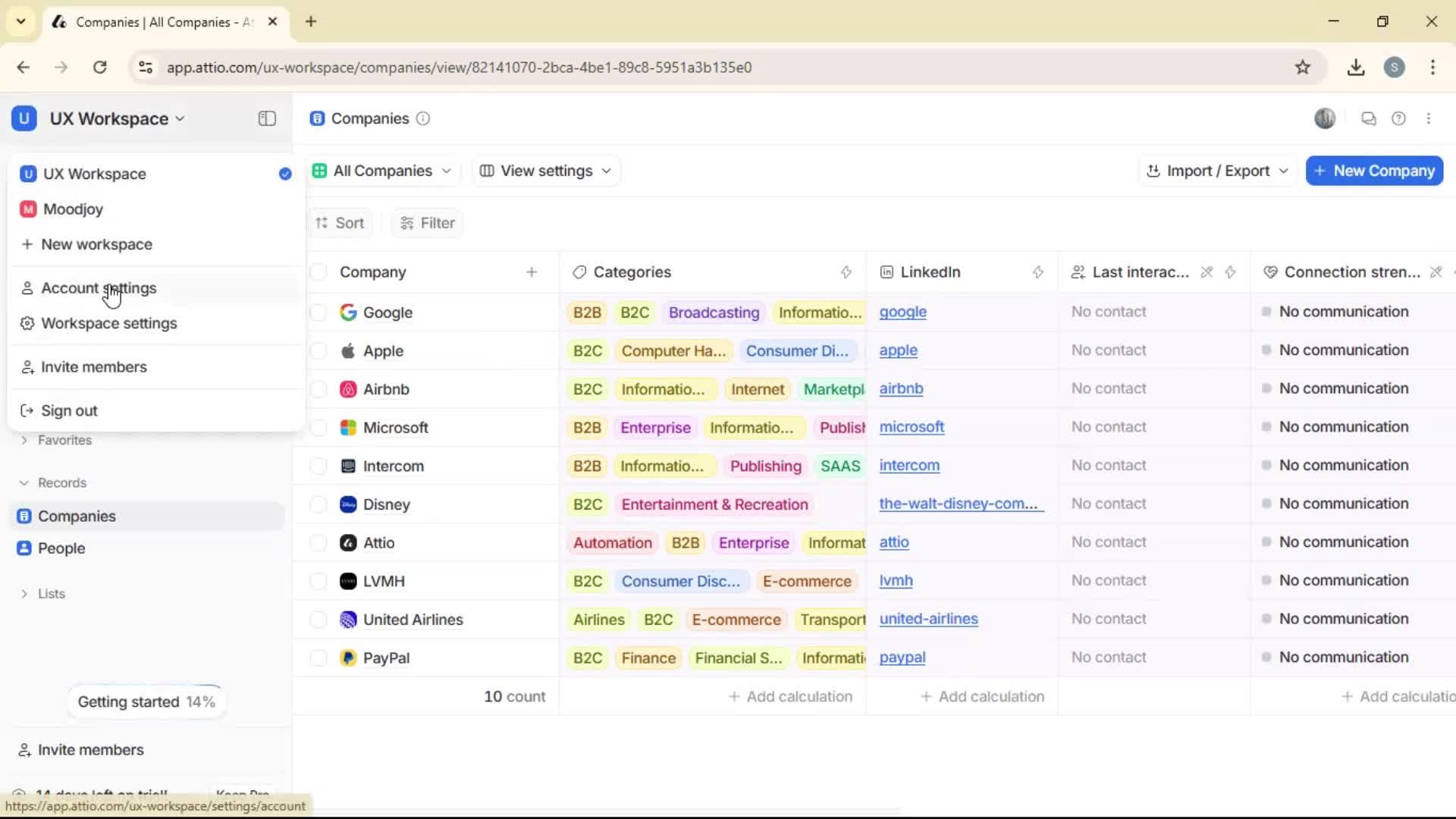 Deleting a workspace on Attio video thumbnail