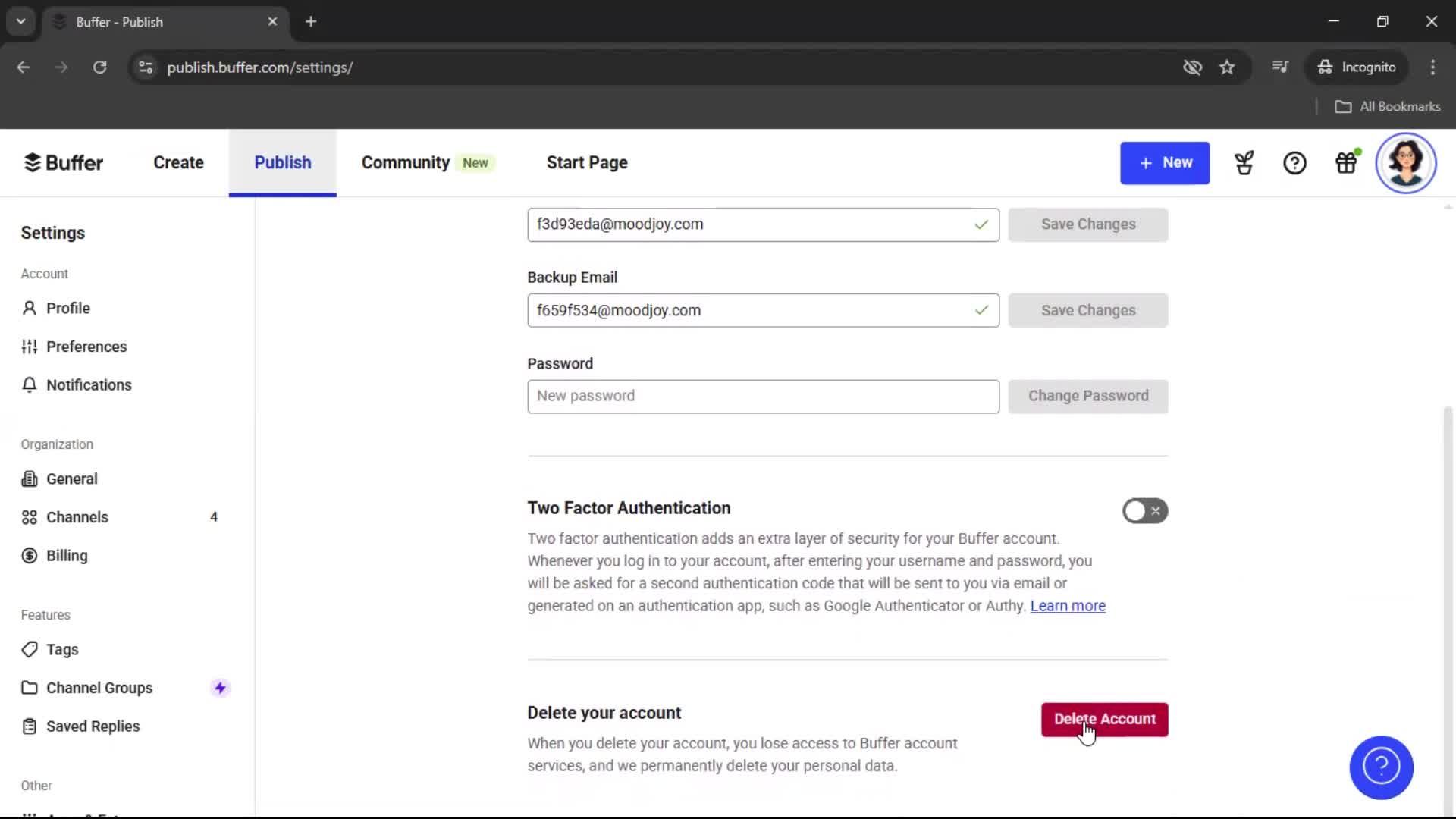 Deleting your account on Buffer video thumbnail