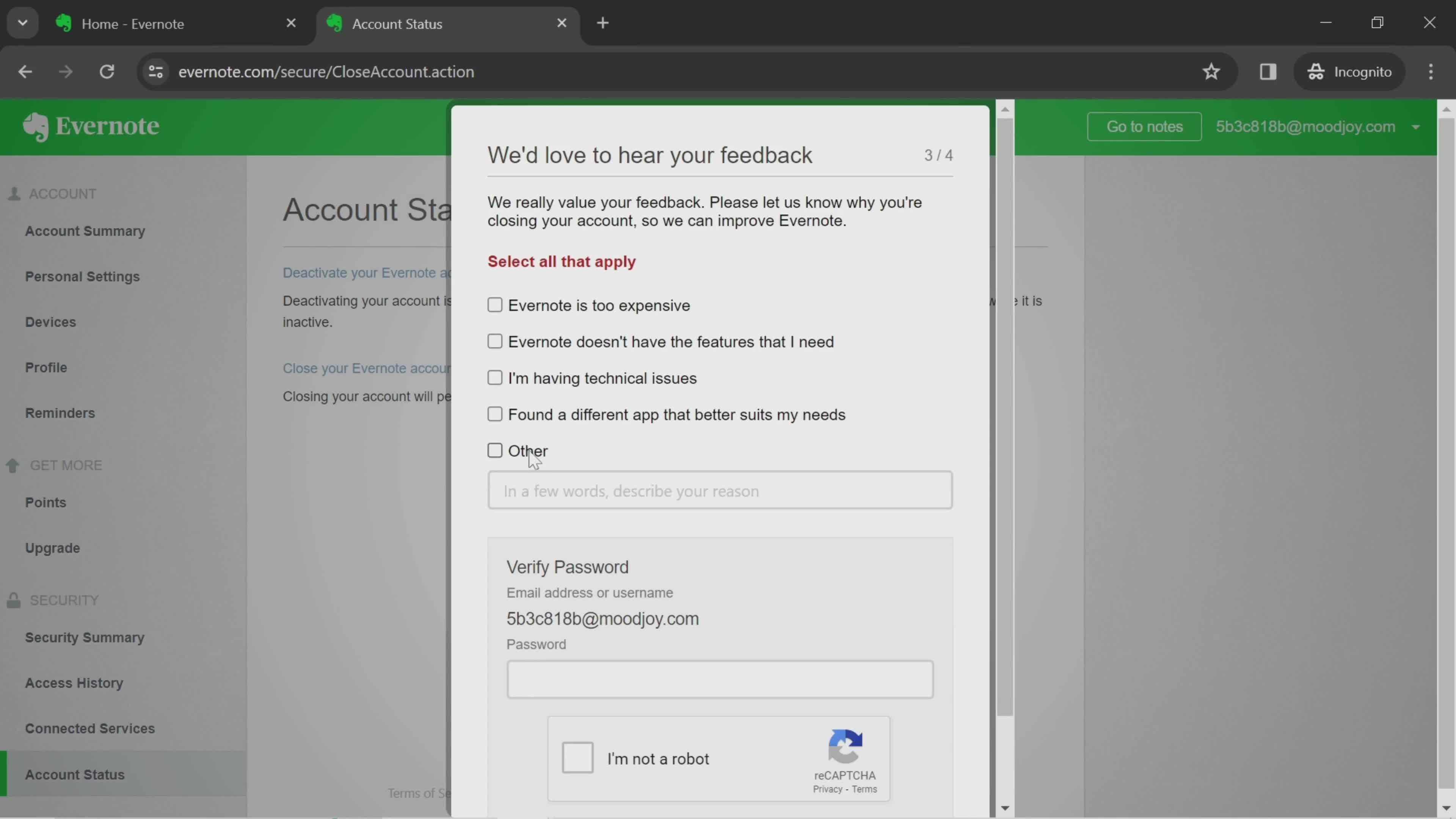 Deleting your account on Evernote video thumbnail