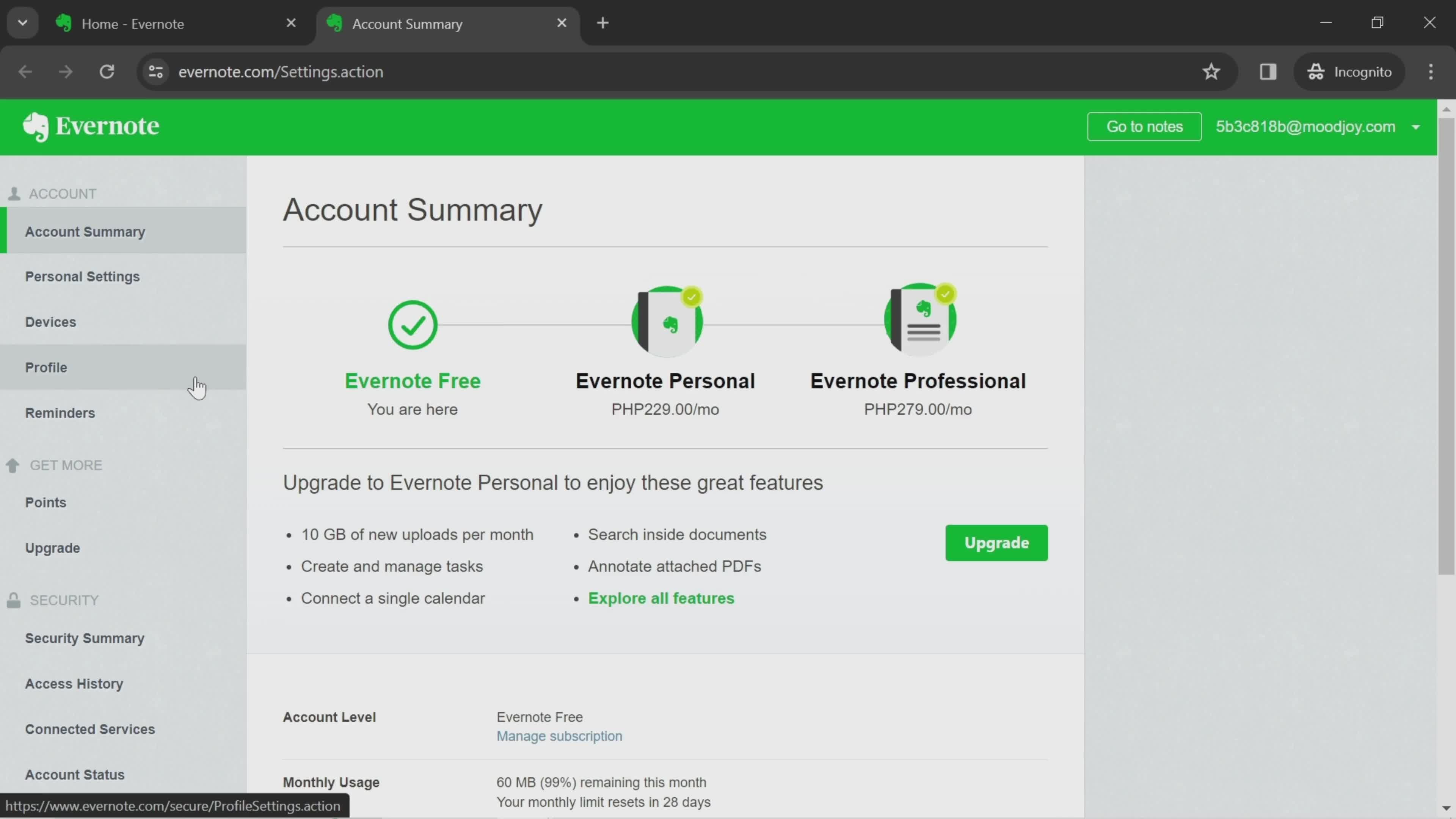 Deleting your account on Evernote video thumbnail