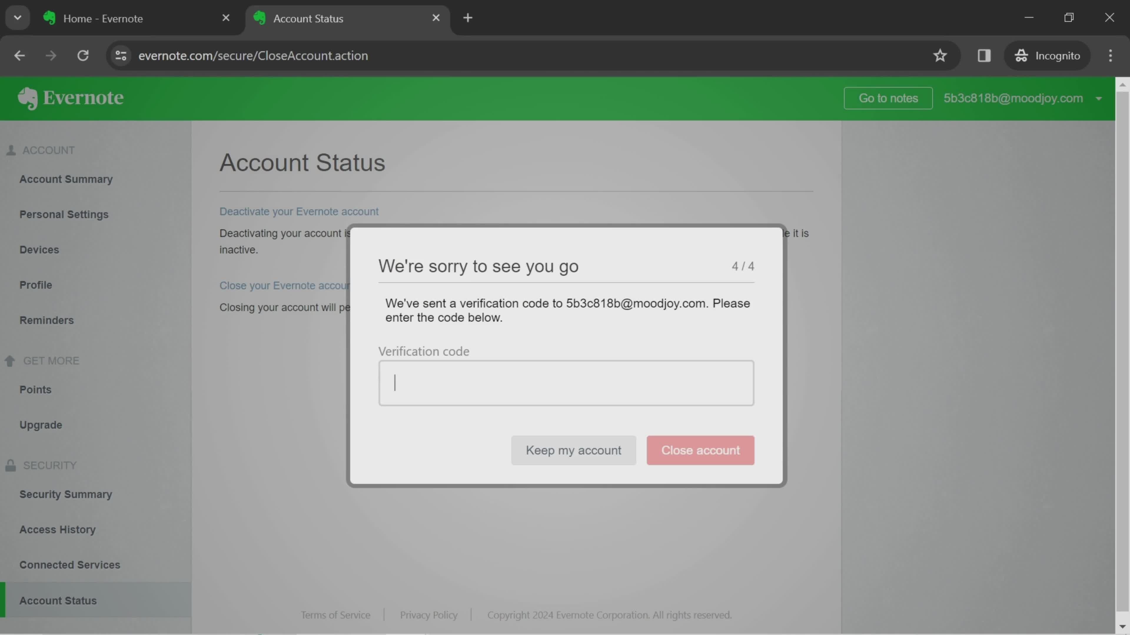 Deleting your account on Evernote video thumbnail