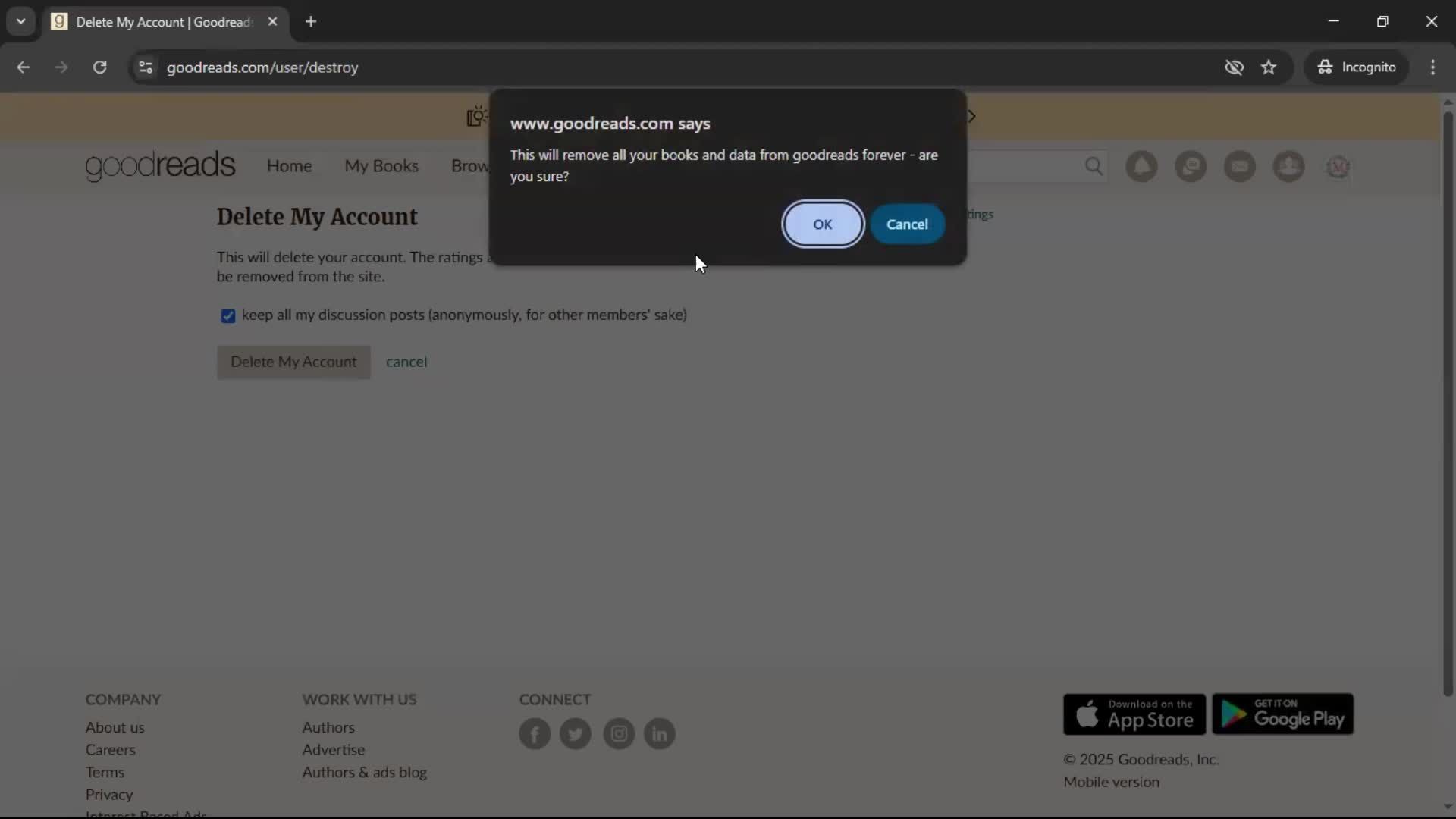 Deleting your account on Goodreads video thumbnail