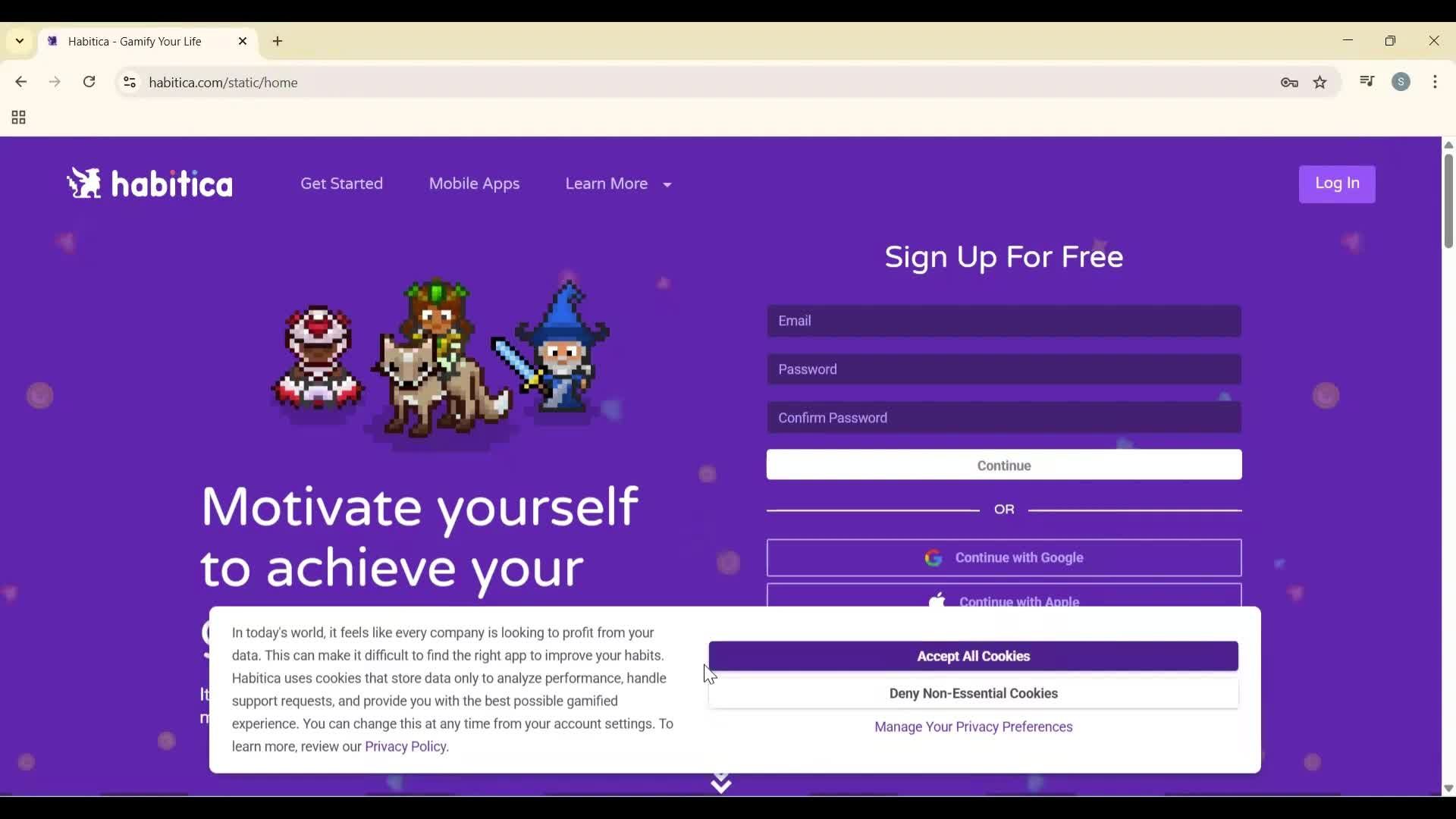 Deleting your account screenshot