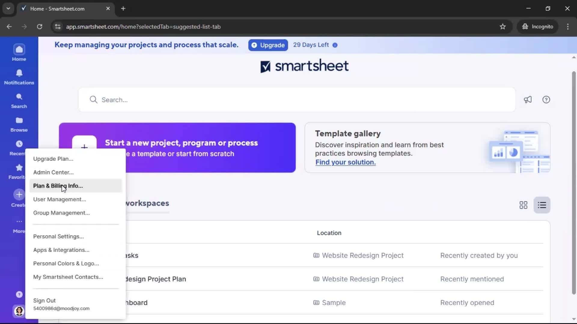 Deleting your account screenshot