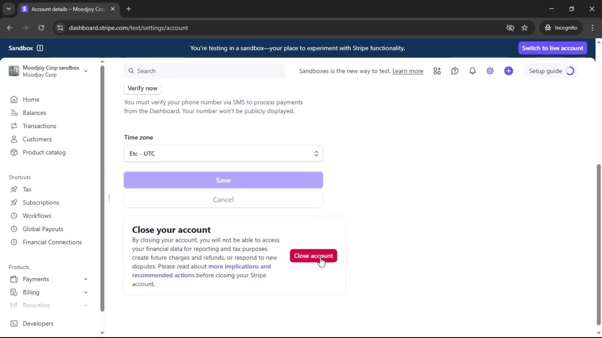 Deleting your account on Stripe video thumbnail