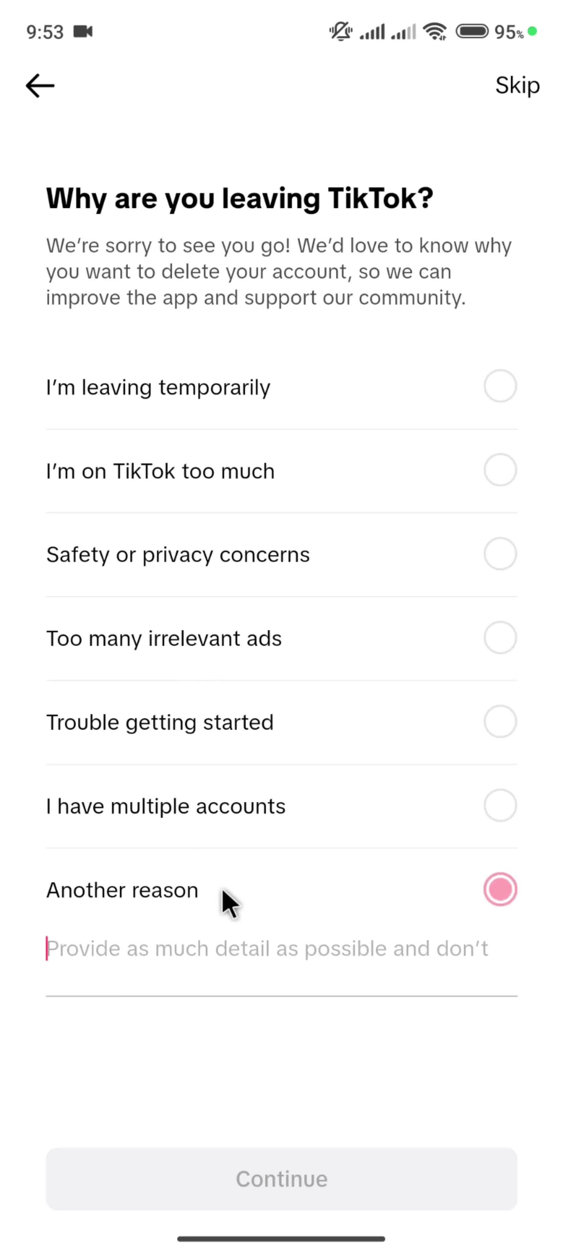 Deleting your account on TikTok video thumbnail