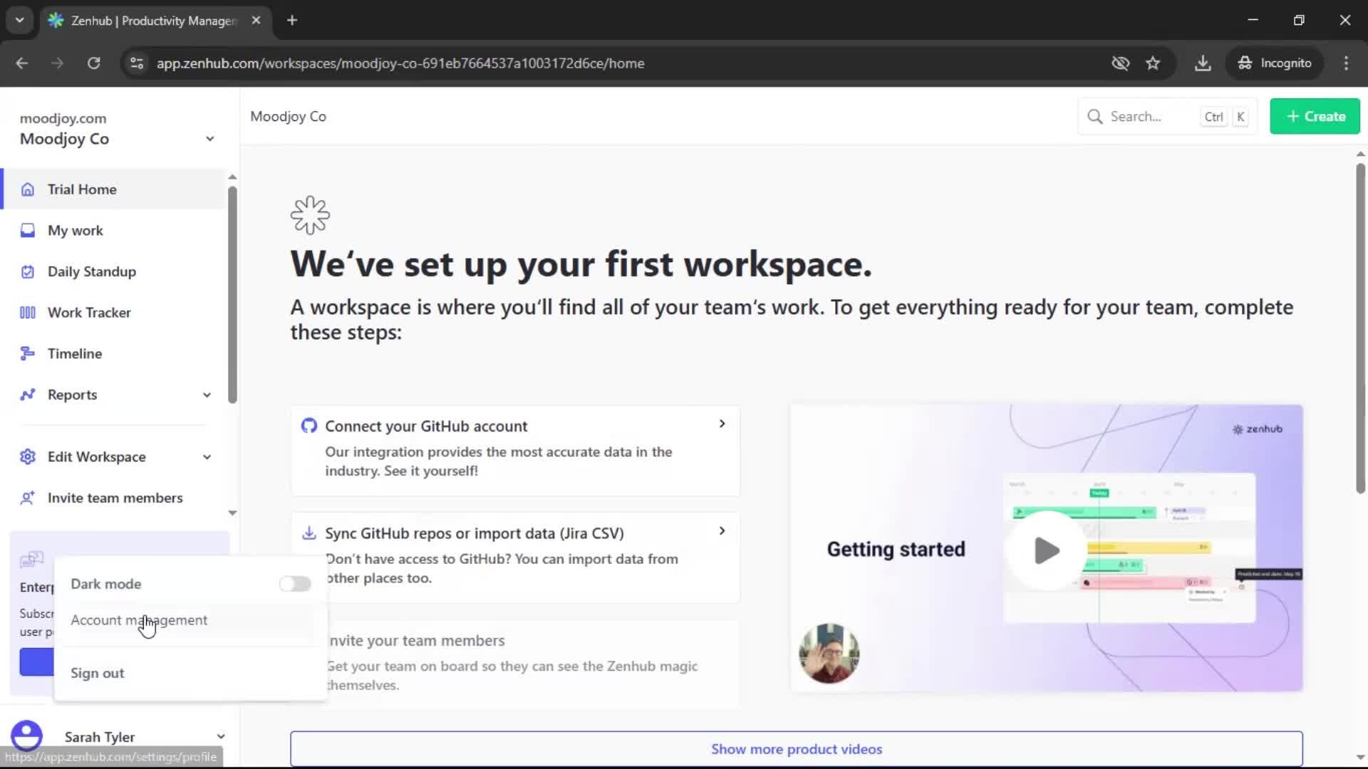 Deleting your account screenshot