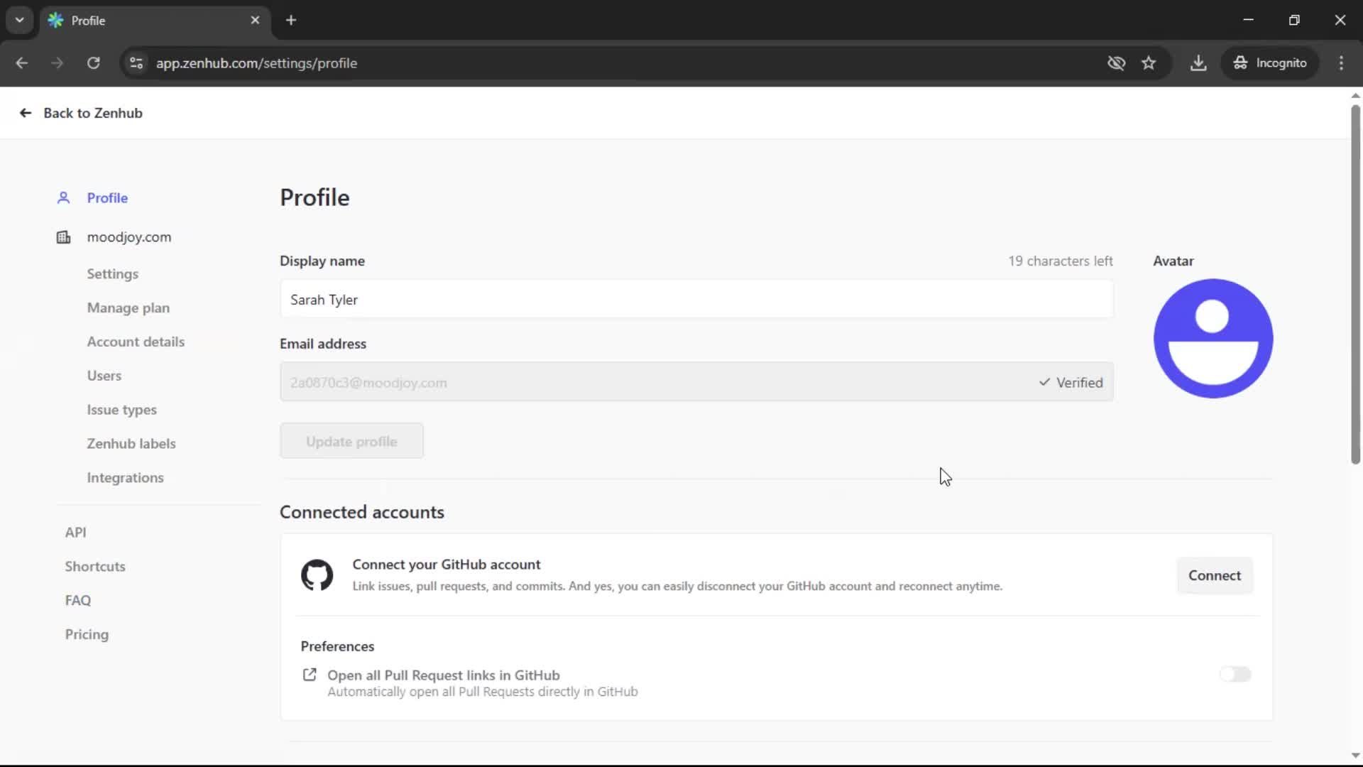 Deleting your account screenshot