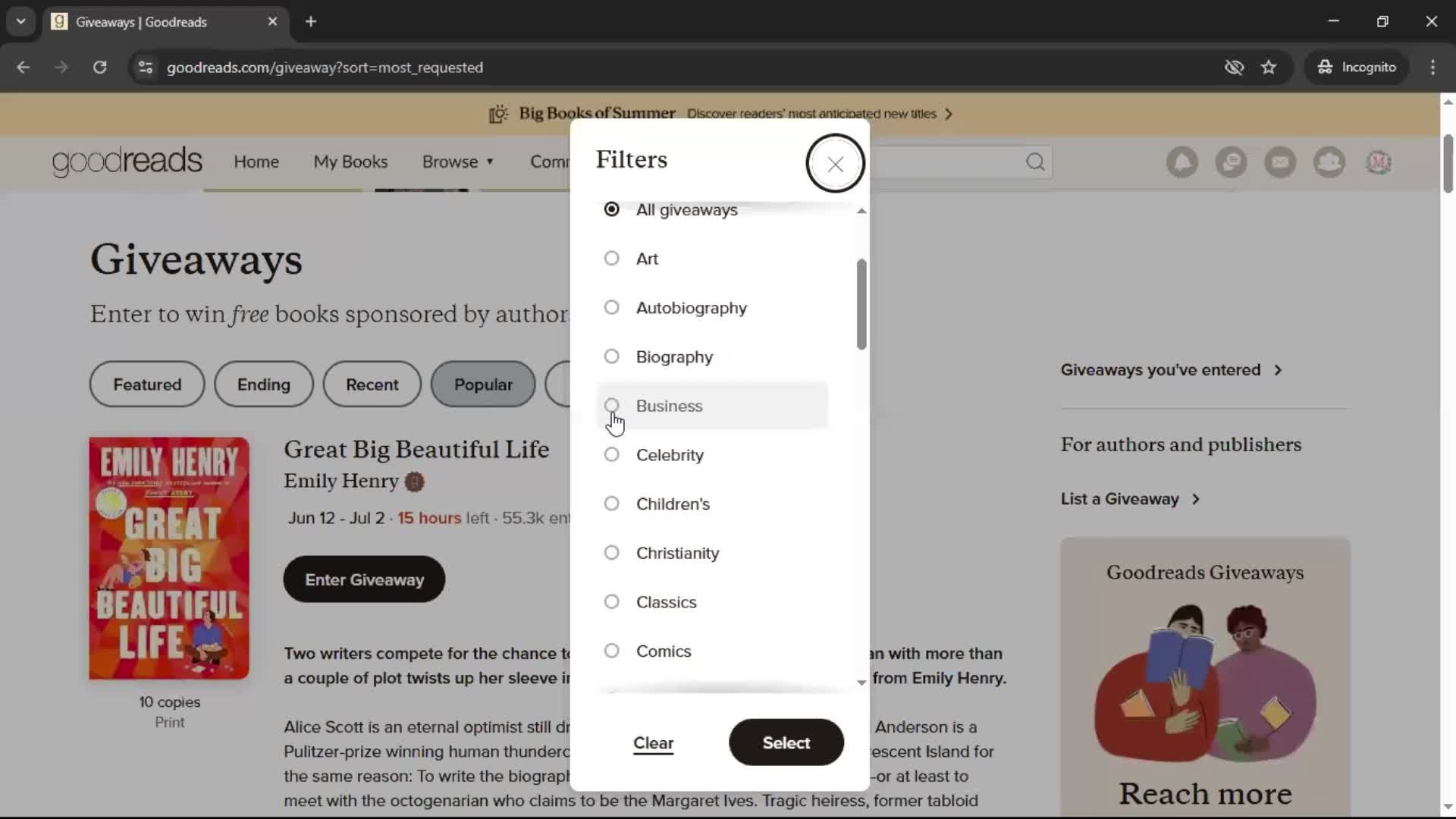 Discovering content screenshot