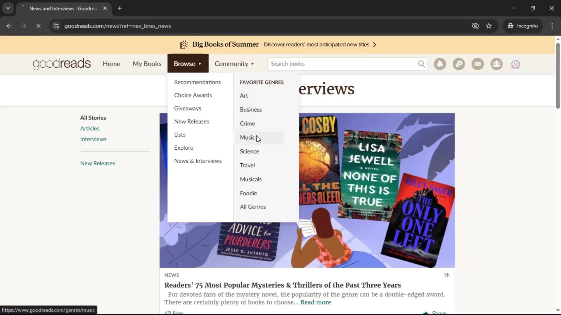 Discovering content screenshot
