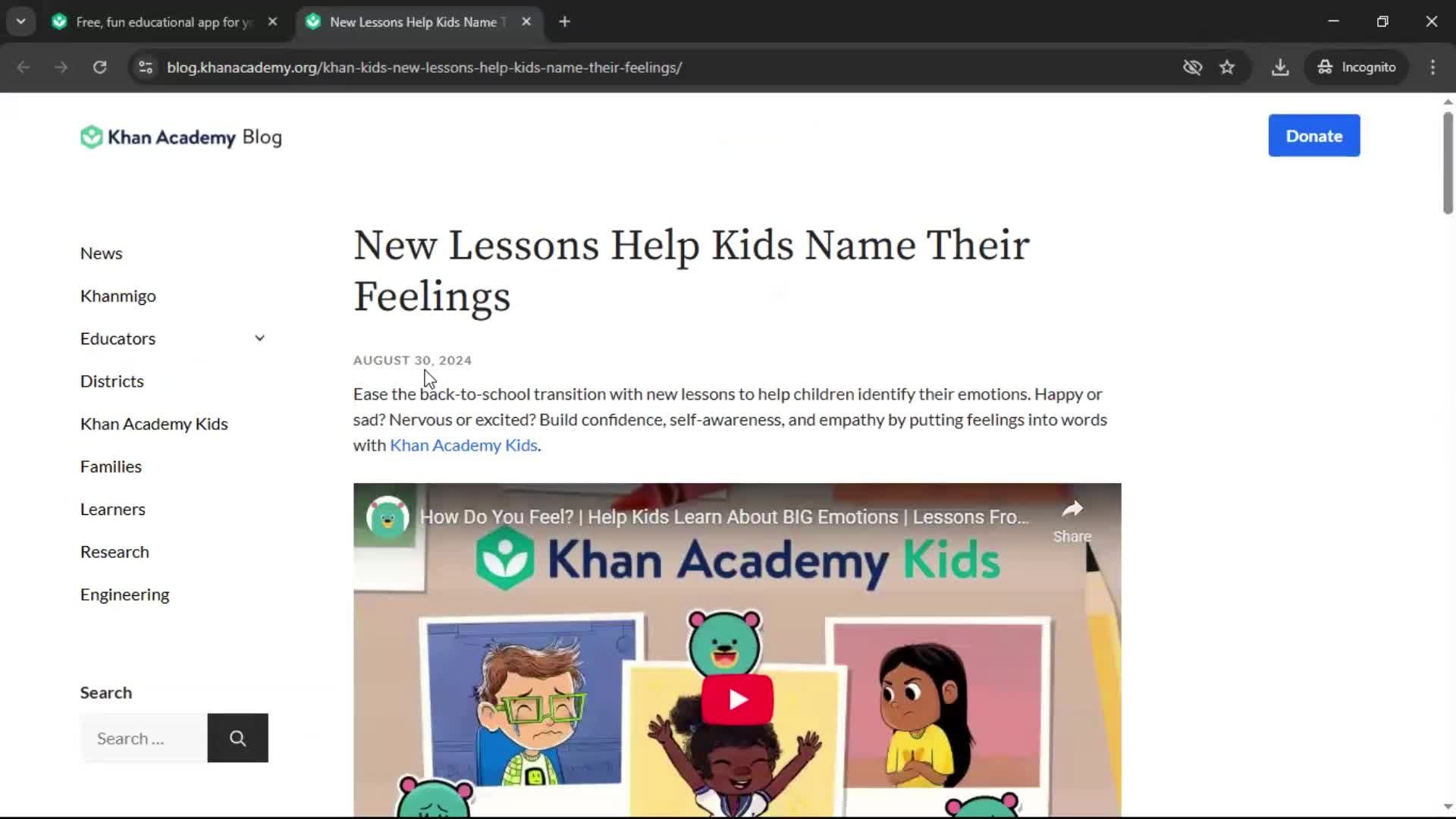 Discovering content screenshot