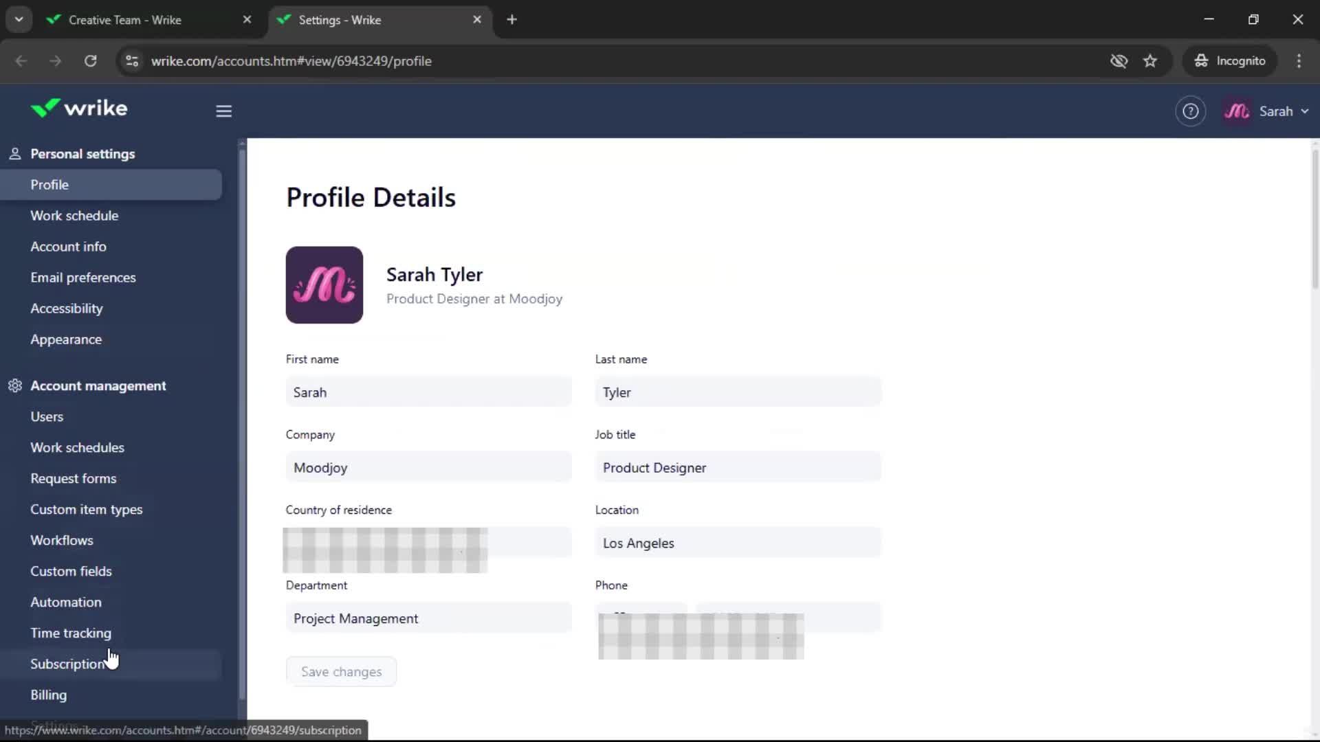 Downgrading your account screenshot