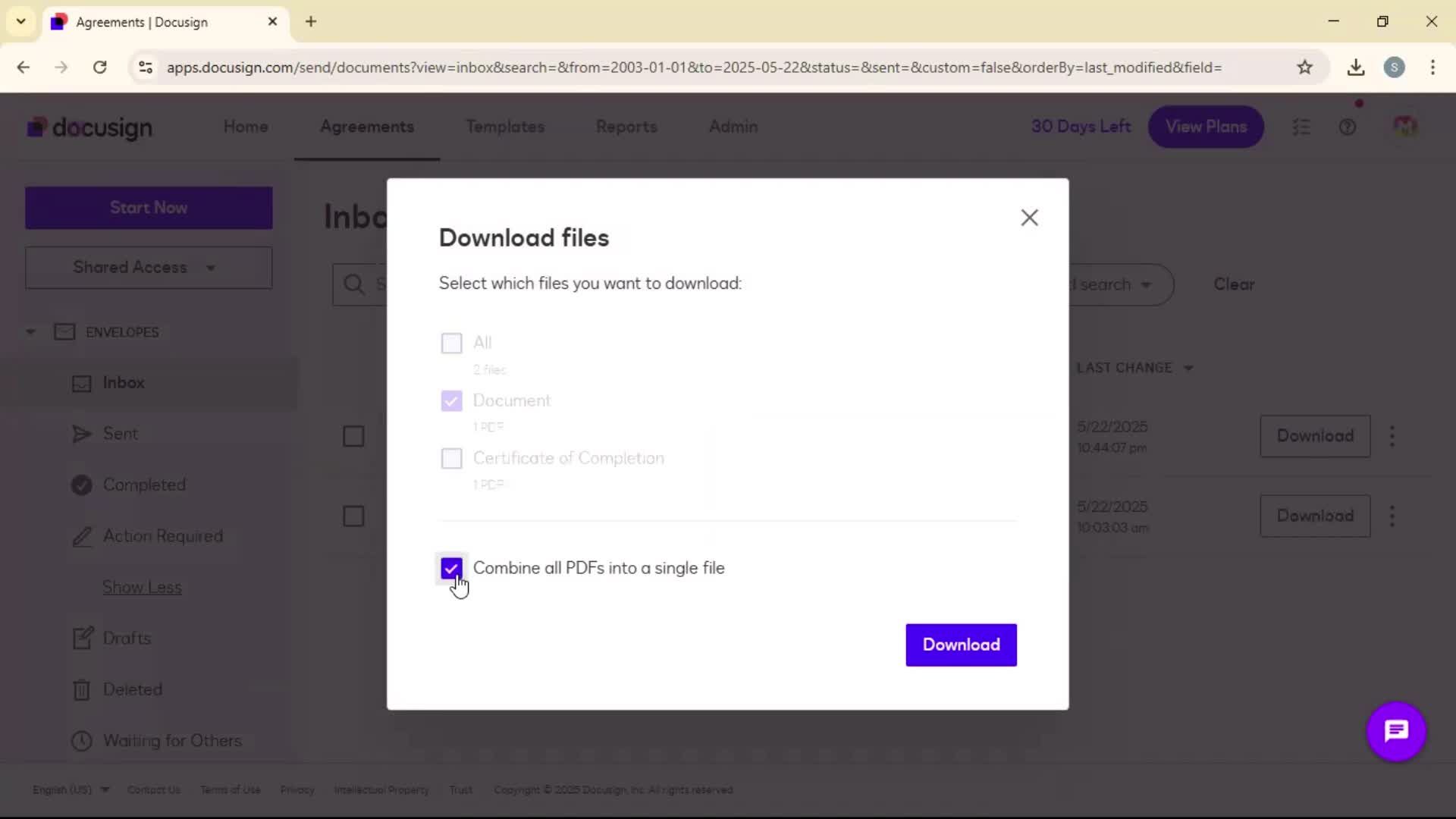 Downloading screenshot