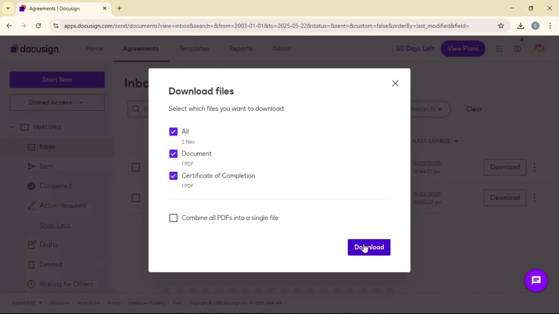 Downloading screenshot