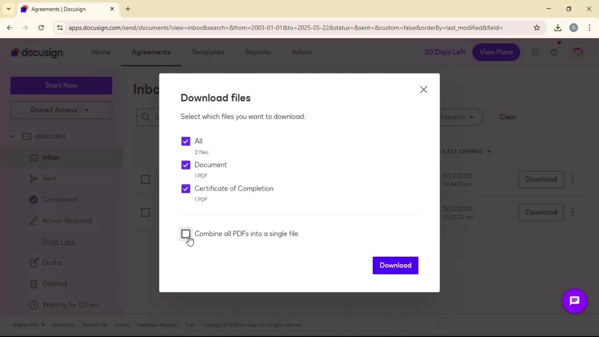 Downloading screenshot