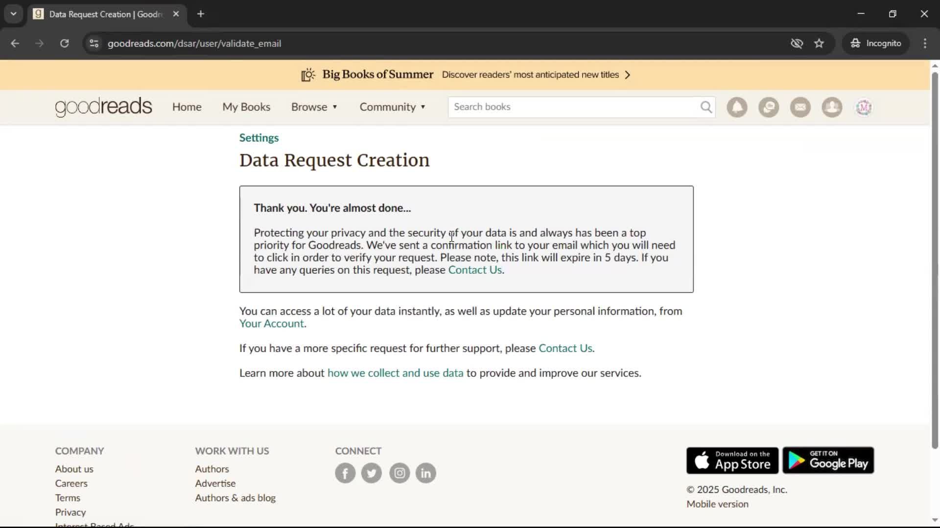 Downloading data screenshot