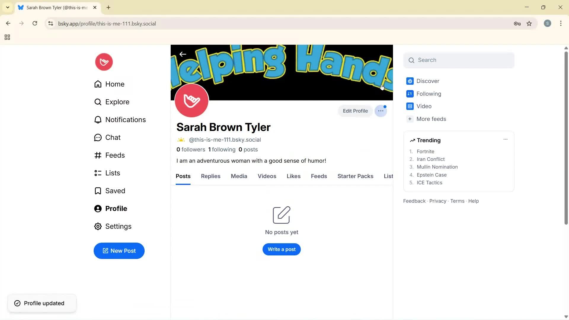 Updating your profile screenshot