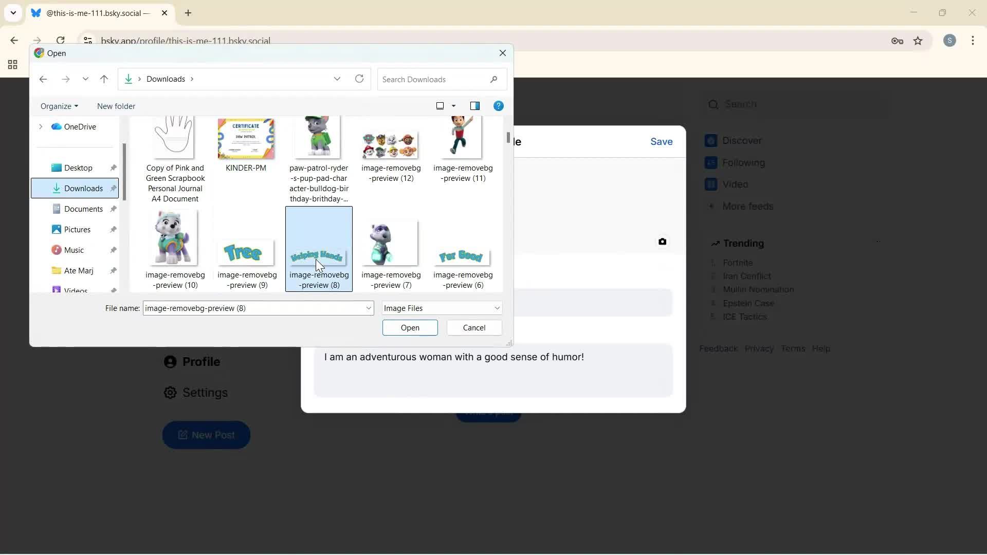 Updating your profile screenshot