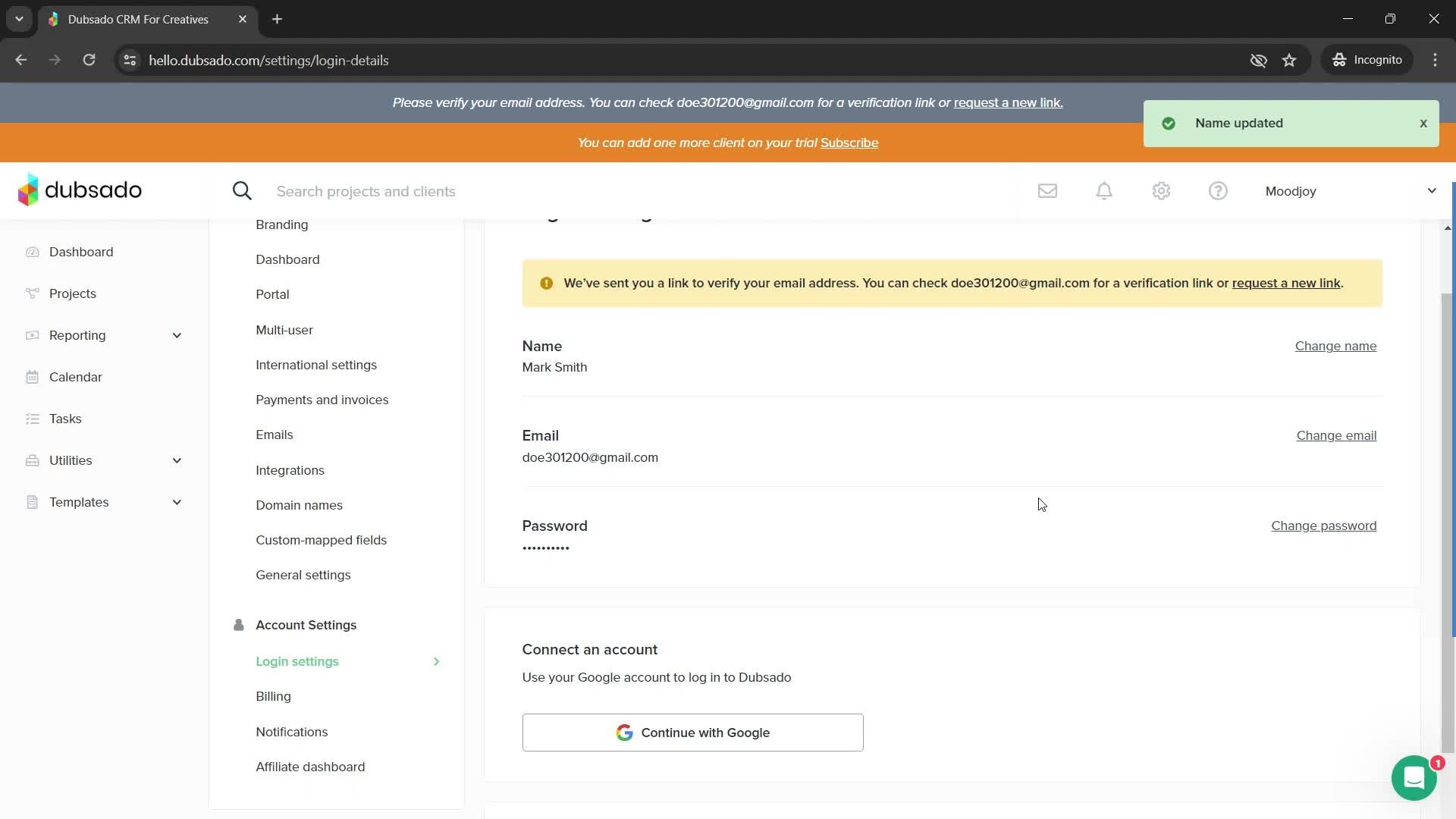Updating your profile screenshot