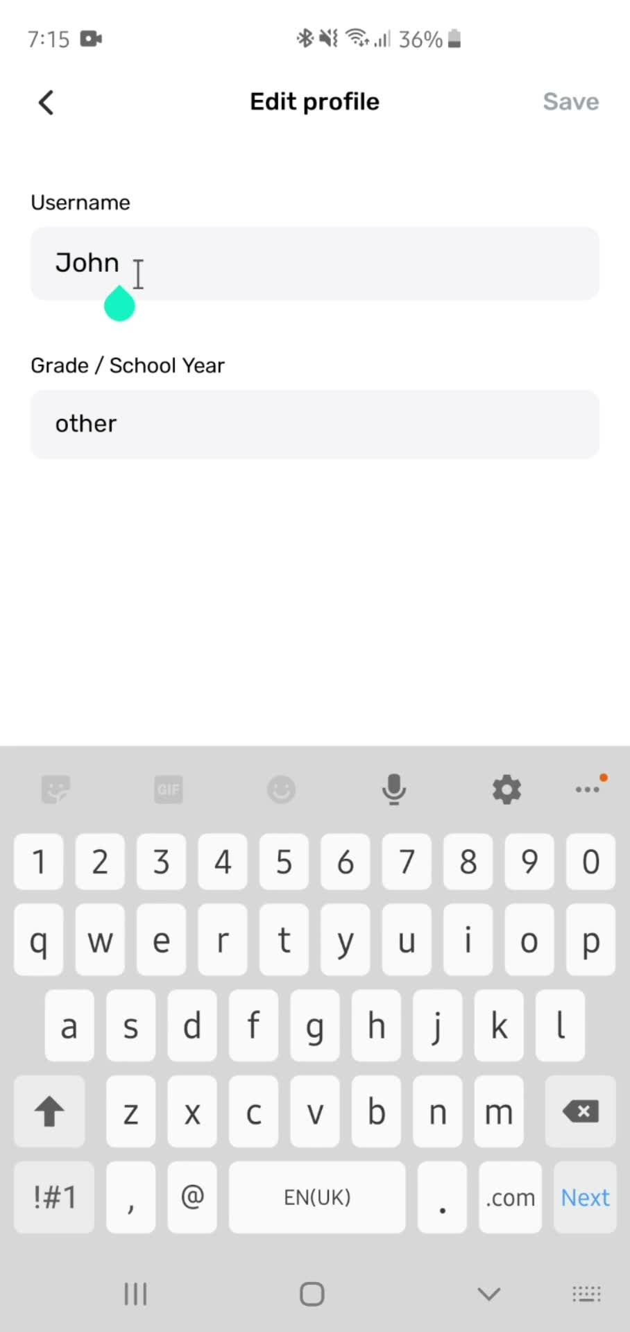 Updating your profile screenshot