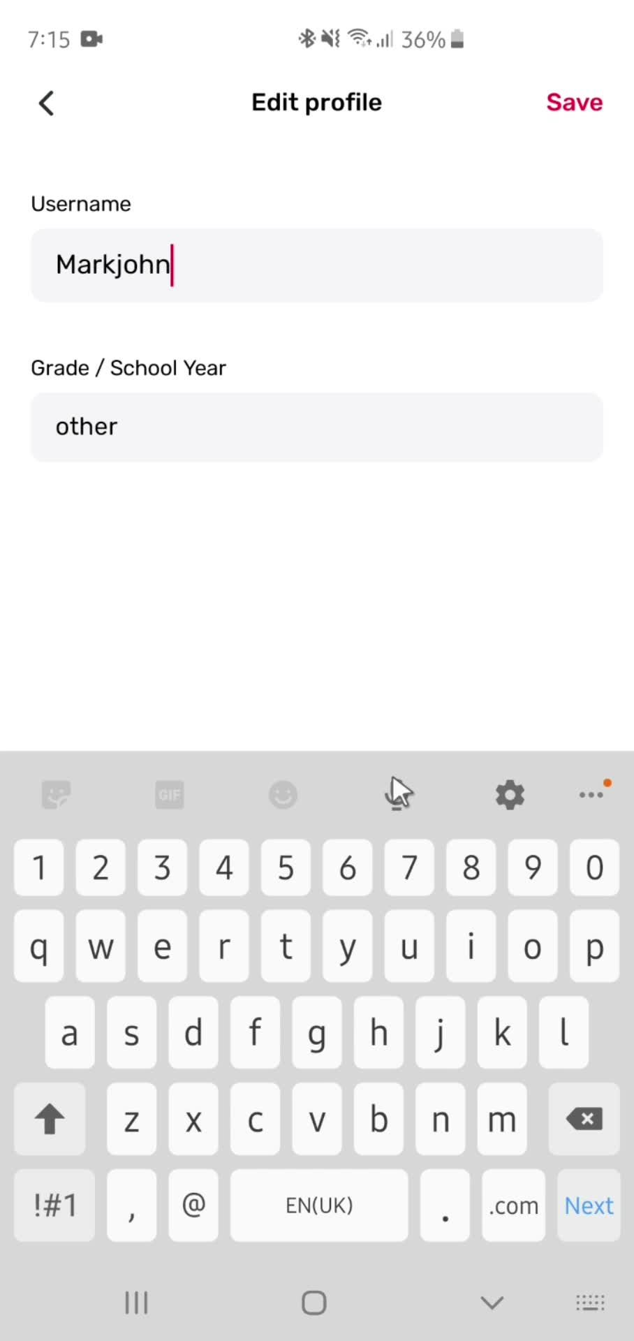 Updating your profile screenshot