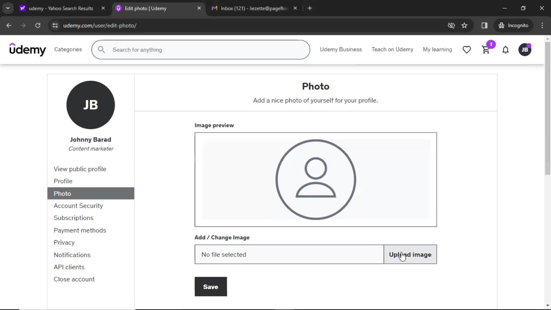 Updating your profile on Udemy video thumbnail