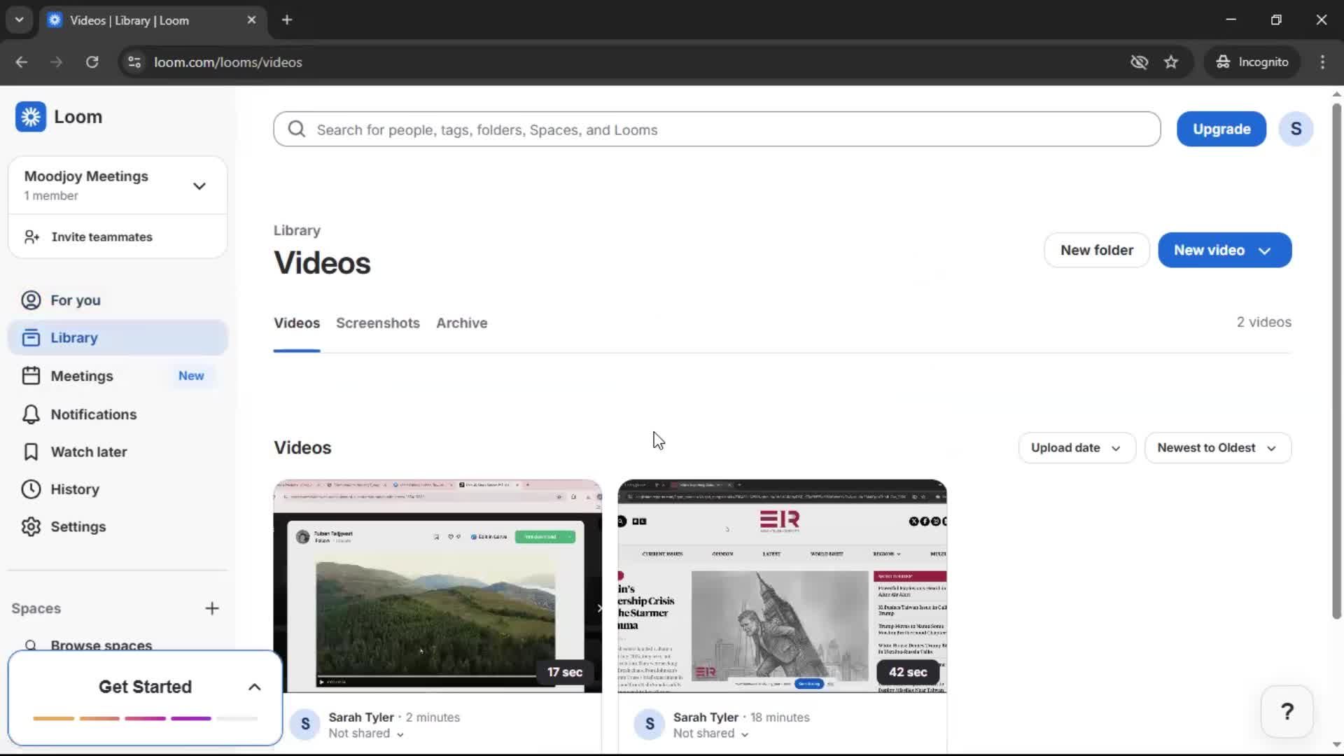 Editing a video on Loom video thumbnail