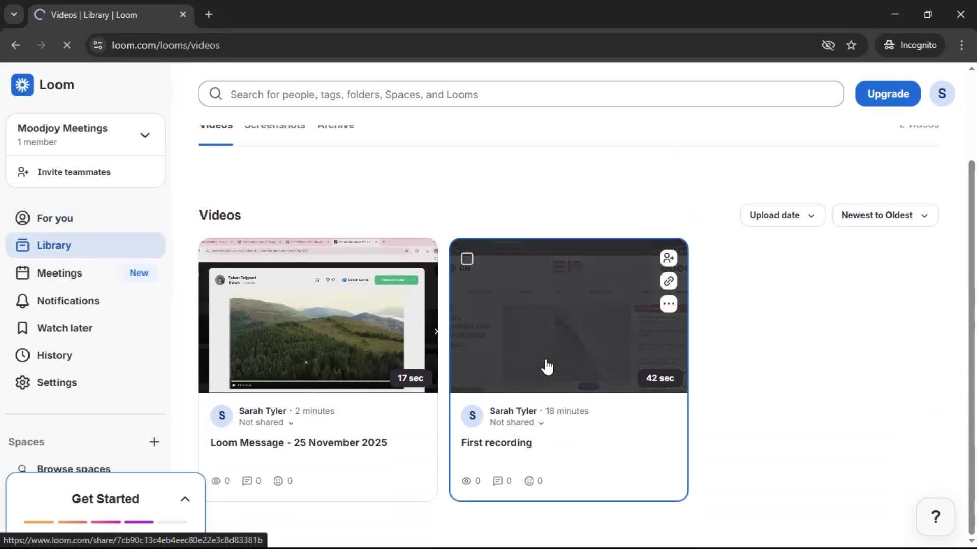 Editing a video on Loom video thumbnail