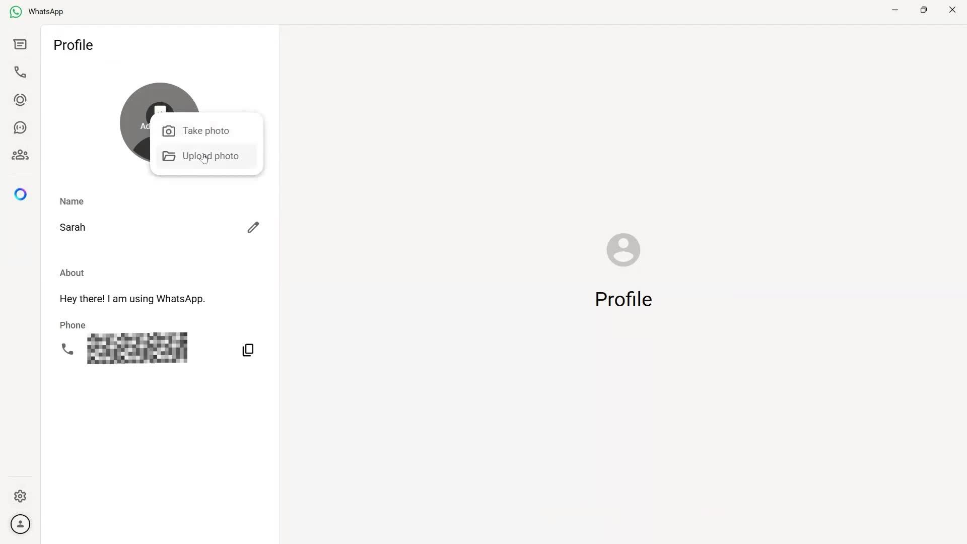 Updating your profile screenshot