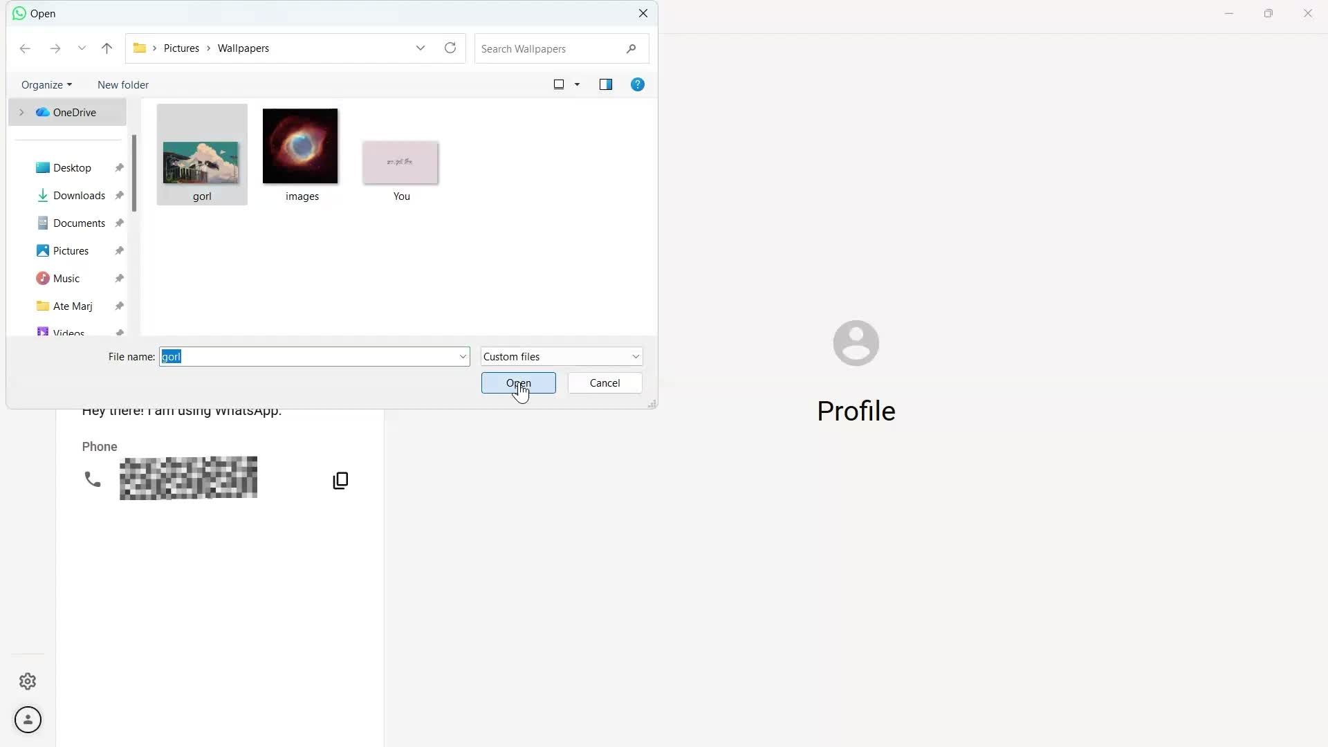 Updating your profile screenshot