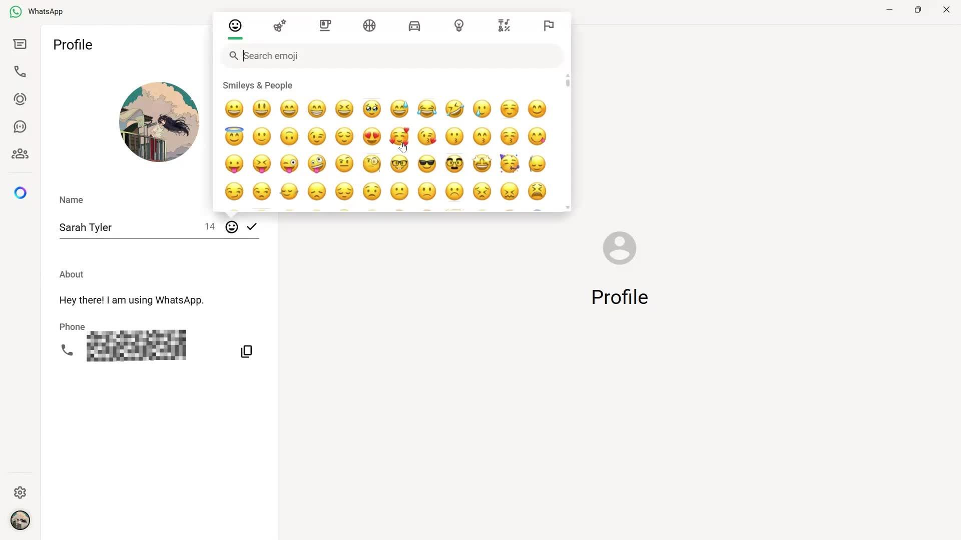 Updating your profile screenshot