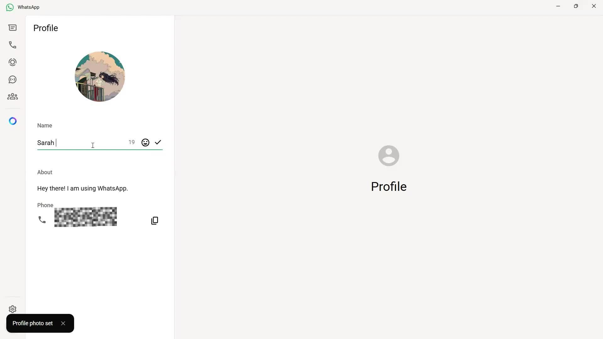 Updating your profile screenshot