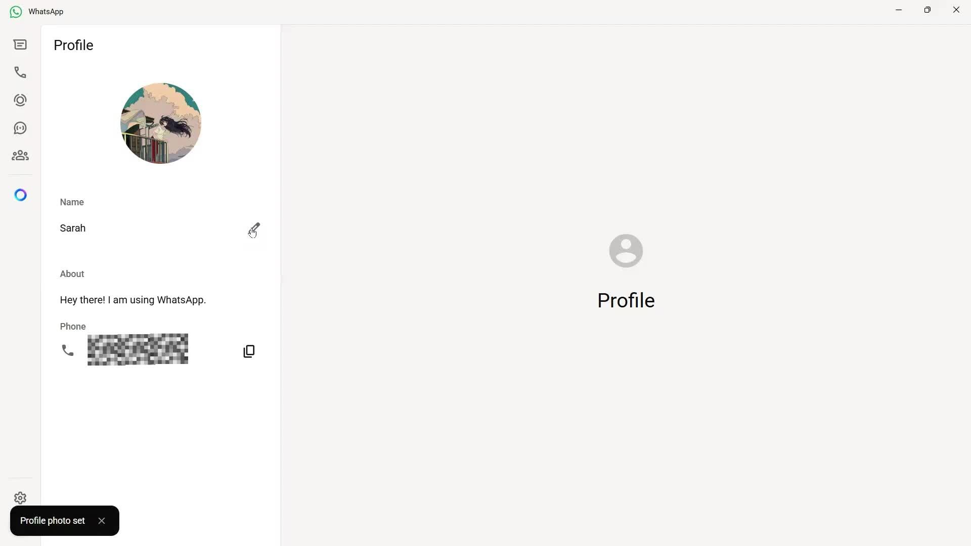 Updating your profile screenshot