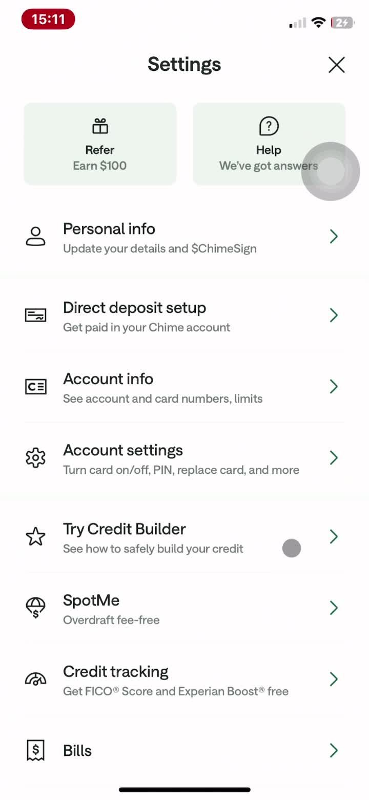 Enrolling for credit builder screenshot