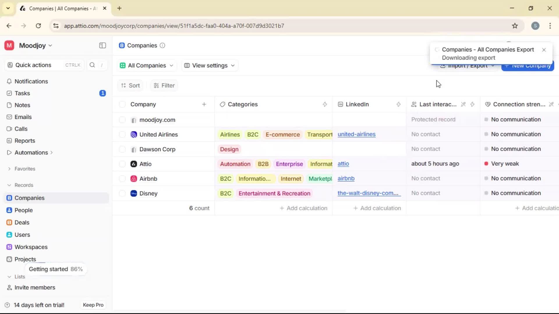 Exporting data on Attio video thumbnail