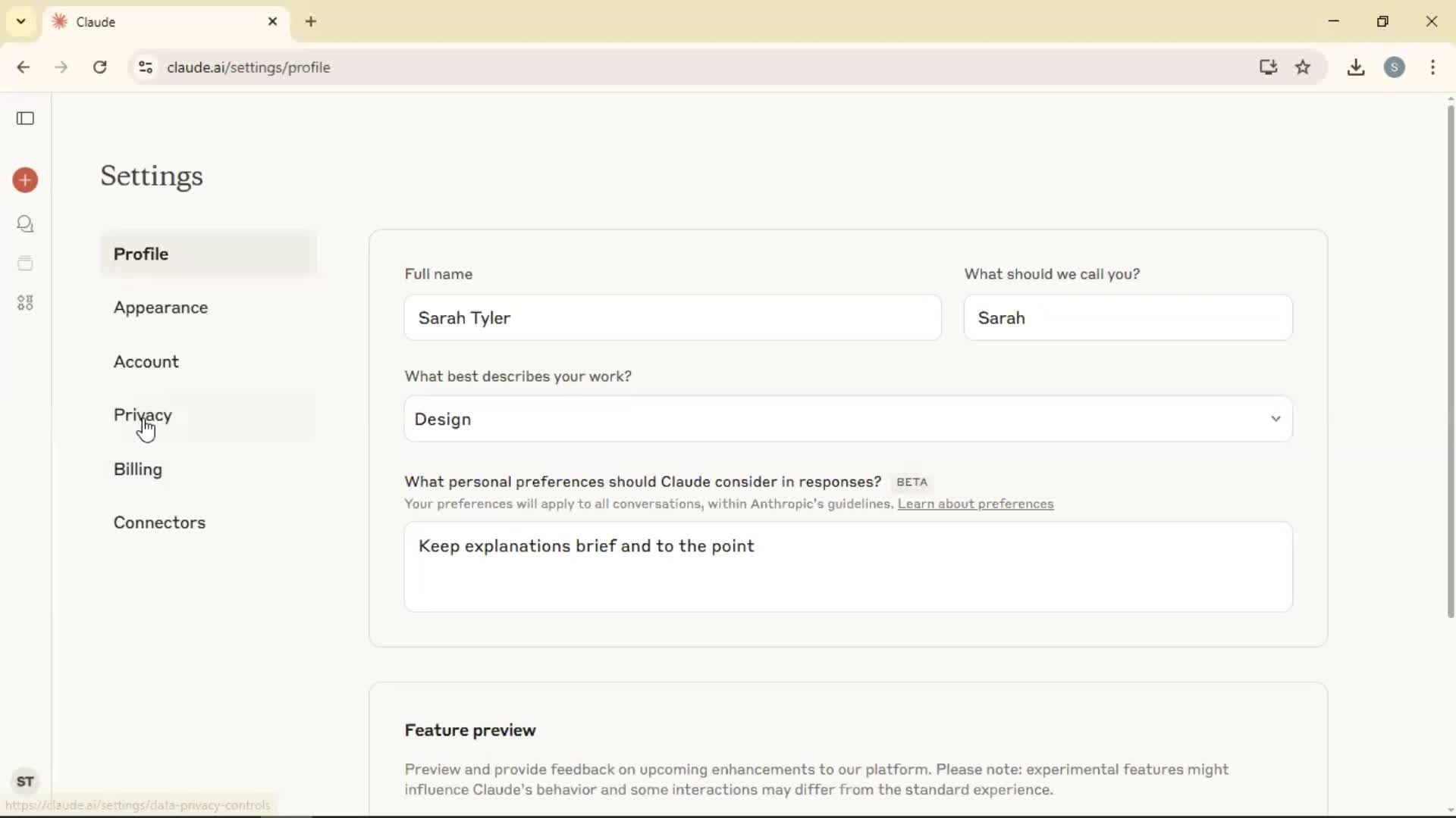 Exporting data screenshot