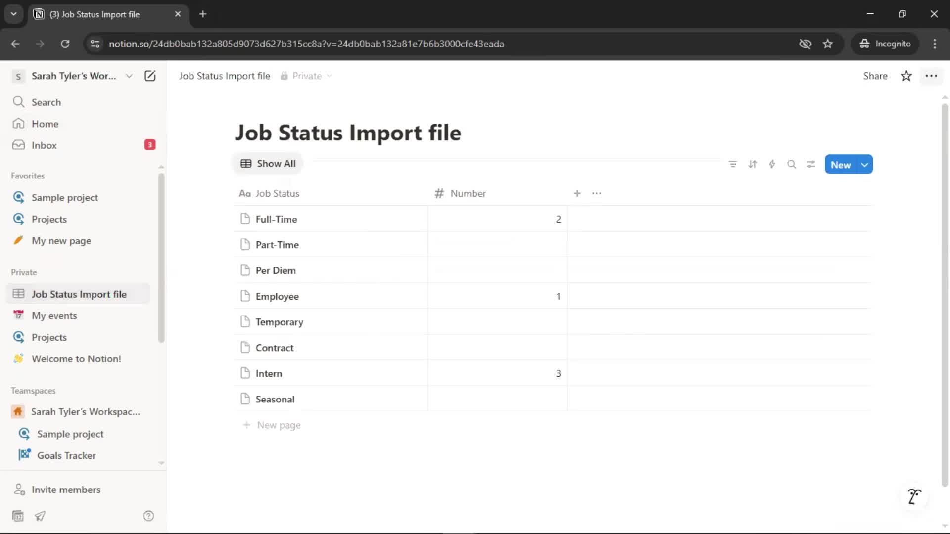 Exporting data screenshot