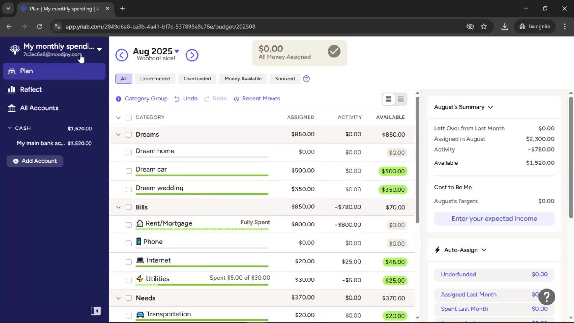 Exporting data screenshot