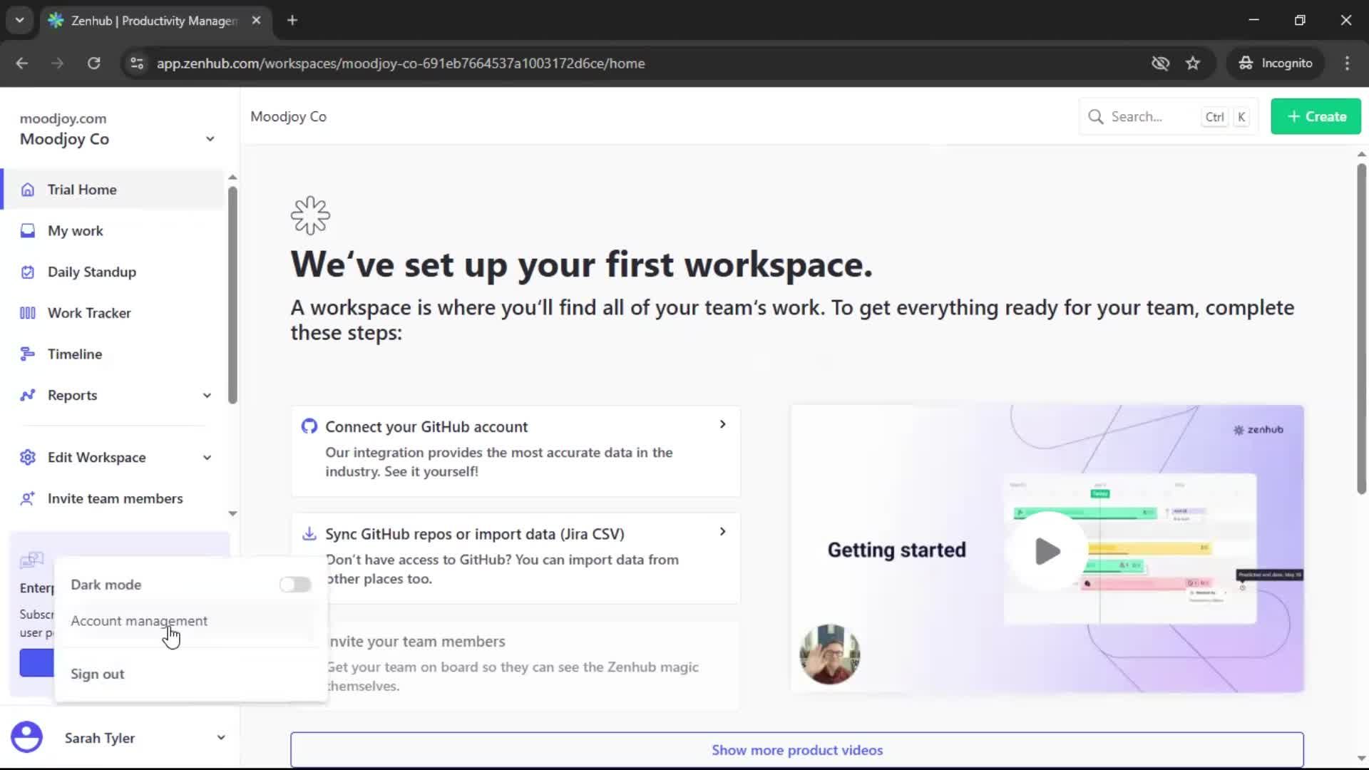 Exporting data screenshot