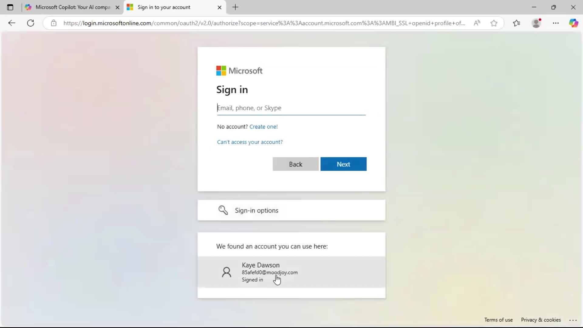 Exporting data screenshot
