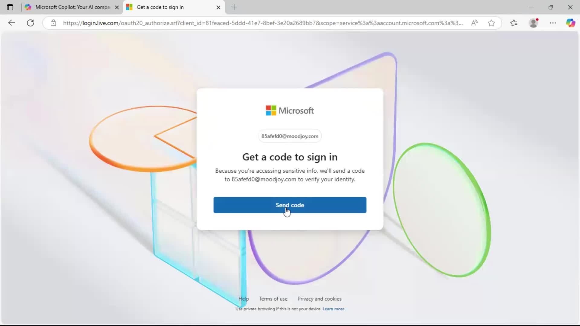Exporting data screenshot