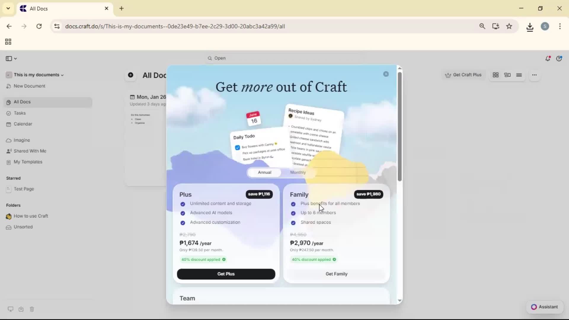 Exporting data screenshot