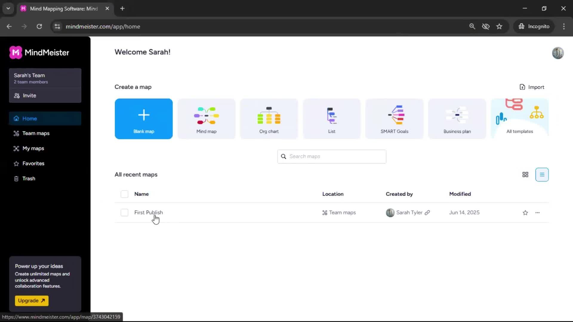 Exporting data screenshot