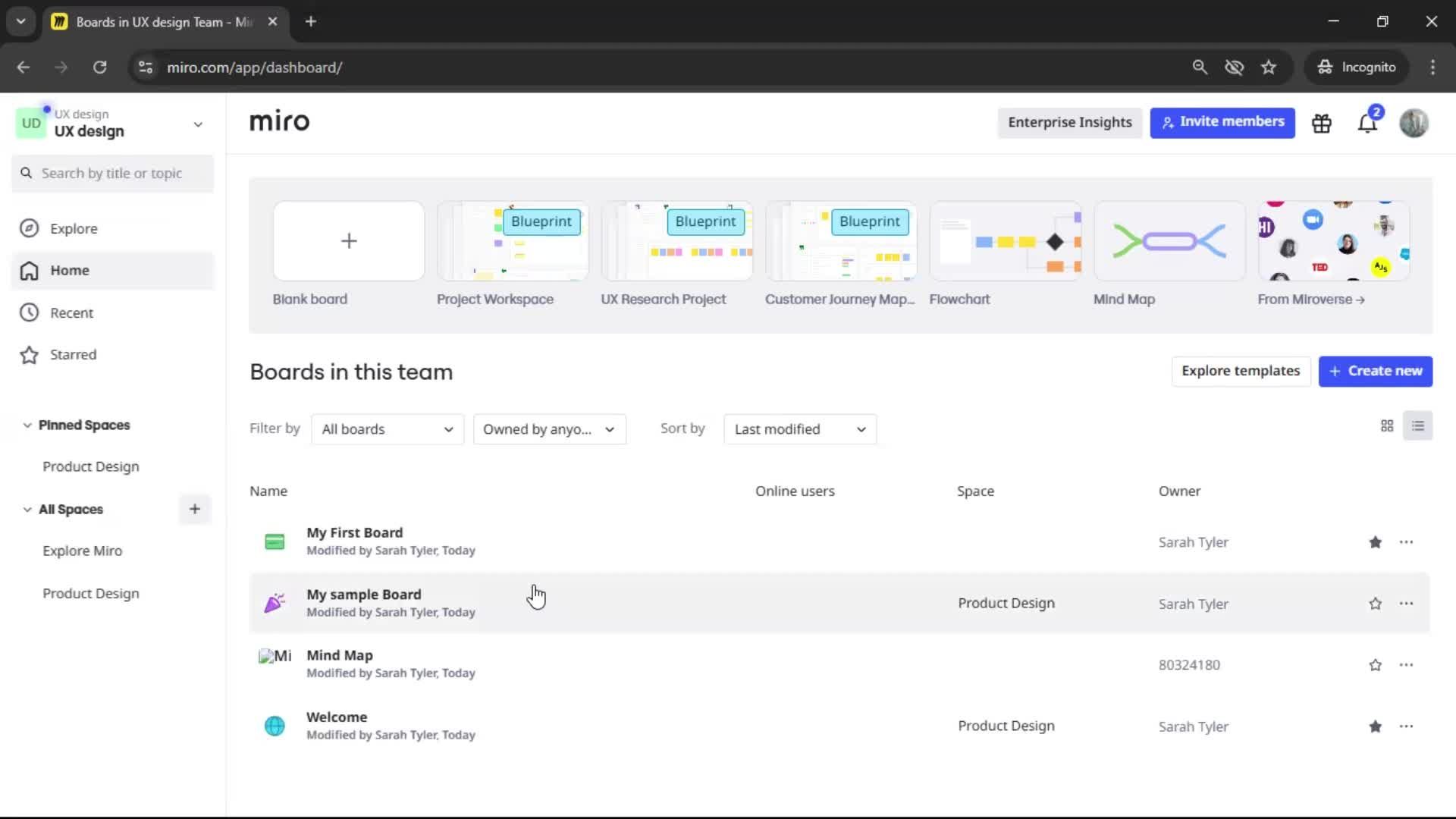 Exporting data screenshot