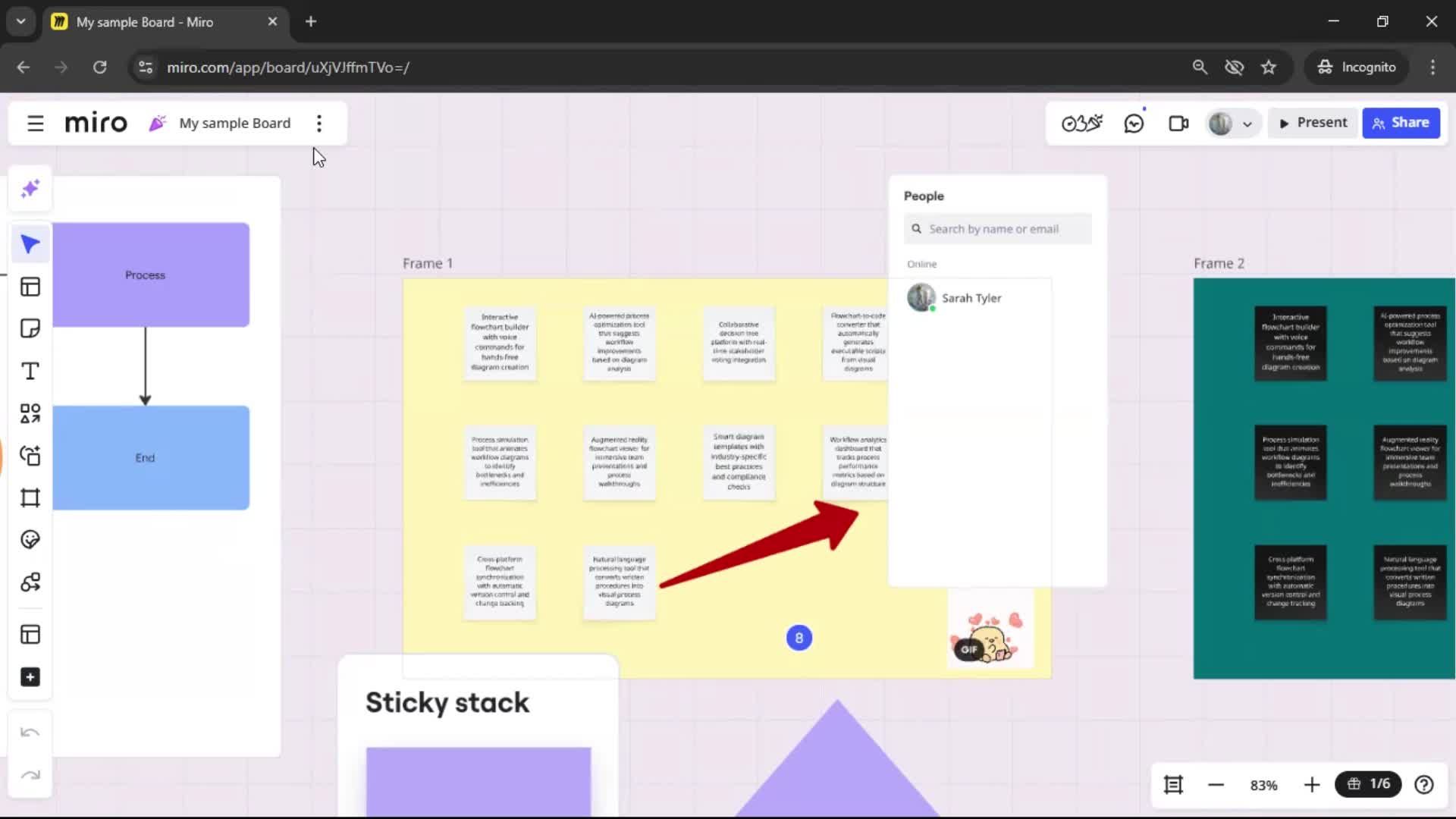 Exporting data screenshot