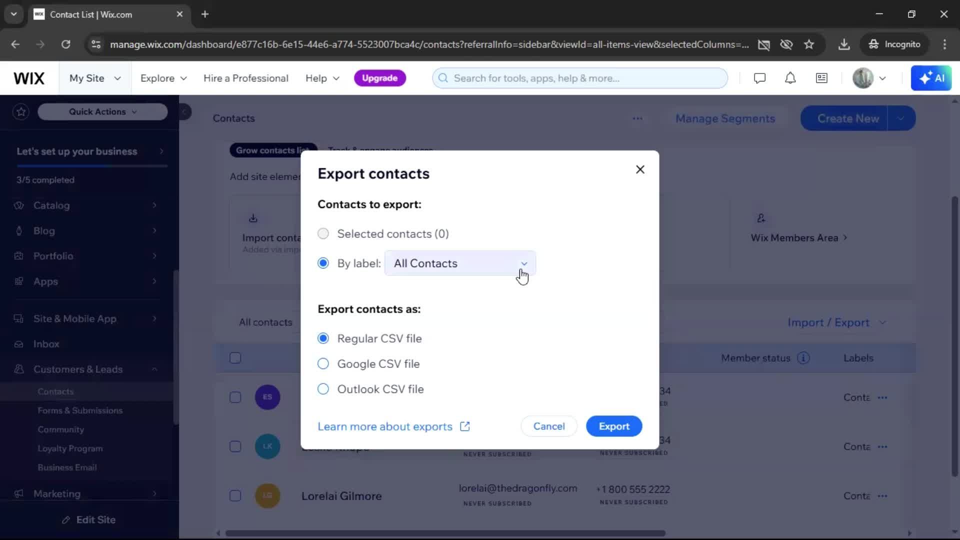 Exporting data on Wix video thumbnail