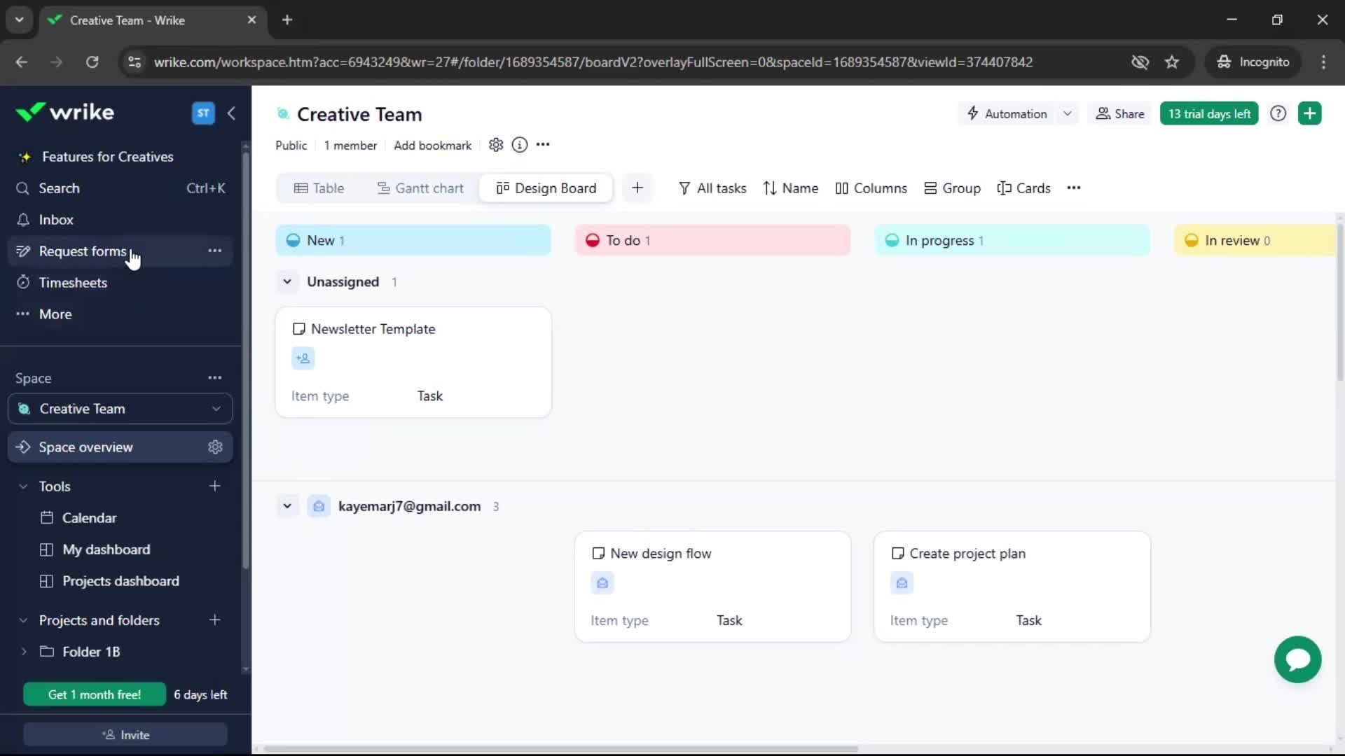 Filling in a form screenshot